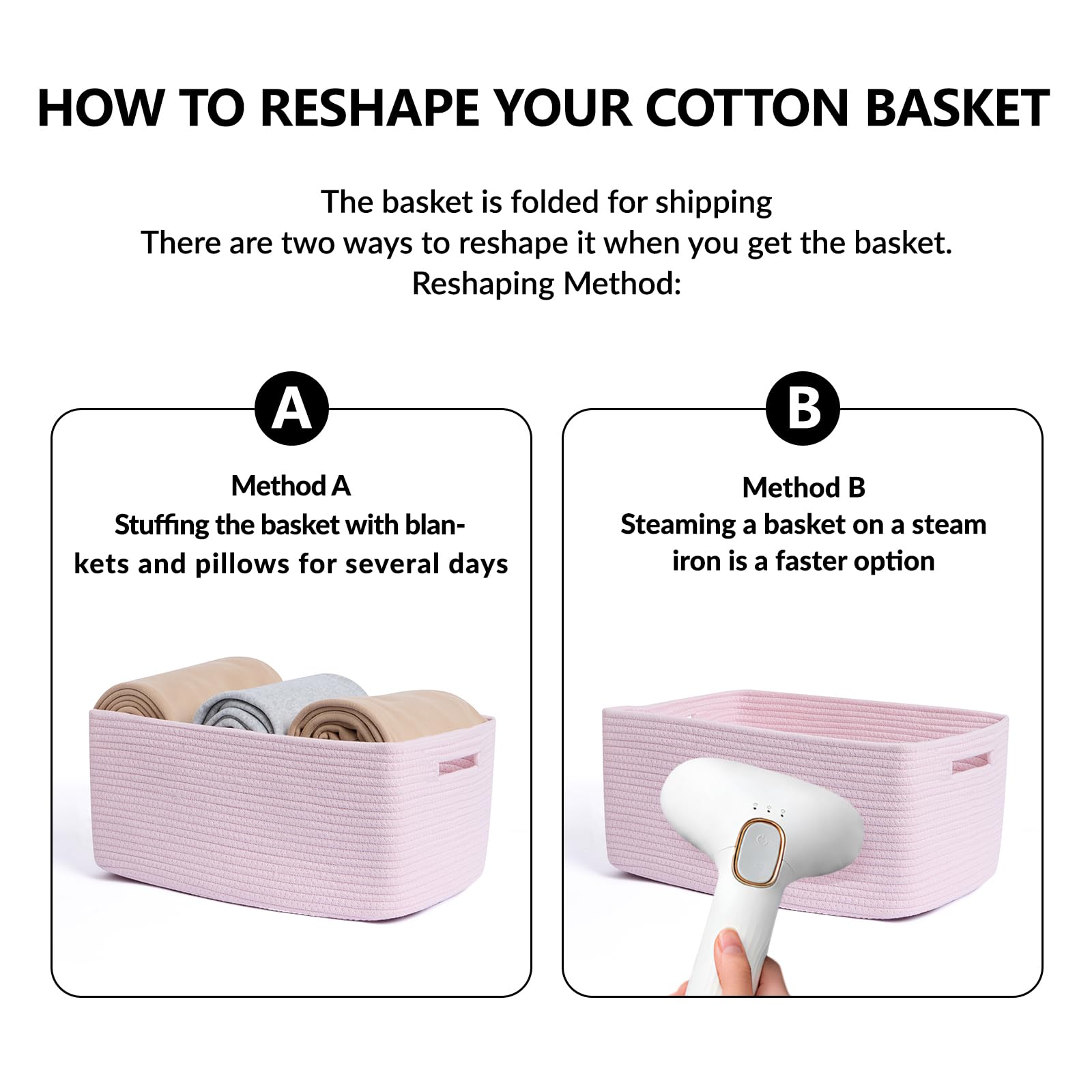 Large Storage Baskets for Shelves (3 Count)