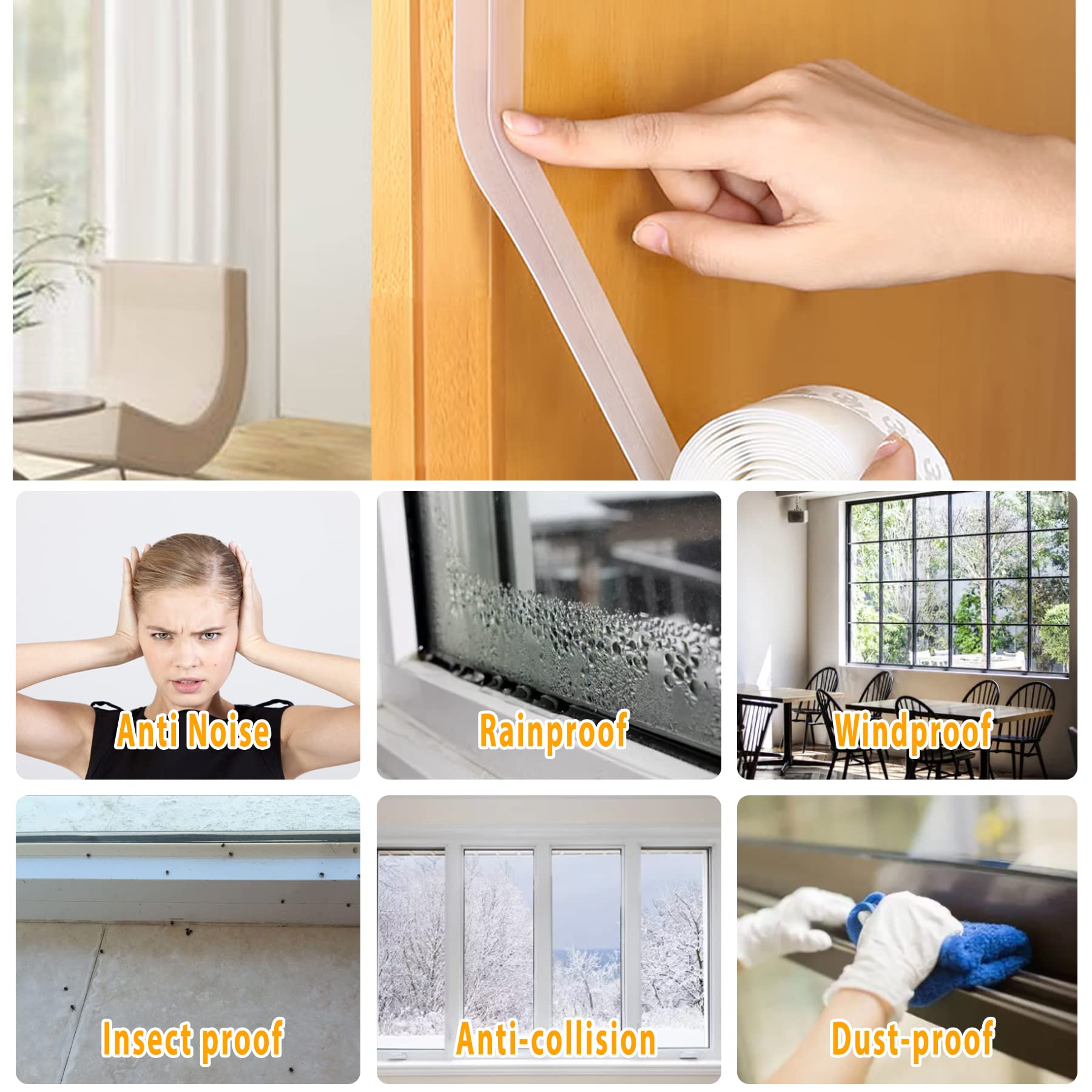 28.9 Ft Weather Stripping Door Seal Strip Tape (28.9 Foot)