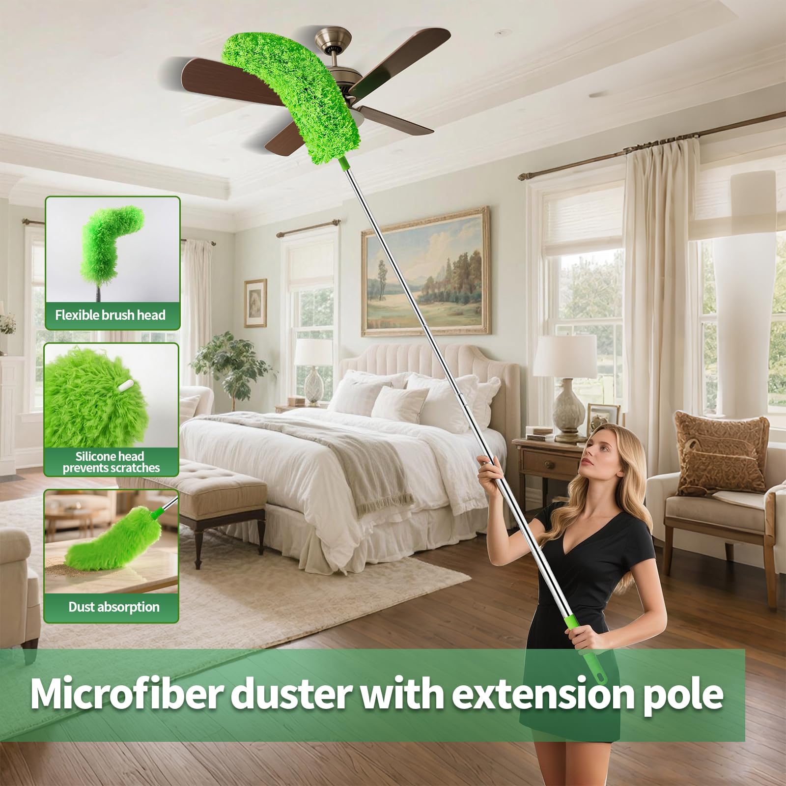 dusters for Cleaning extendable Long Handle
