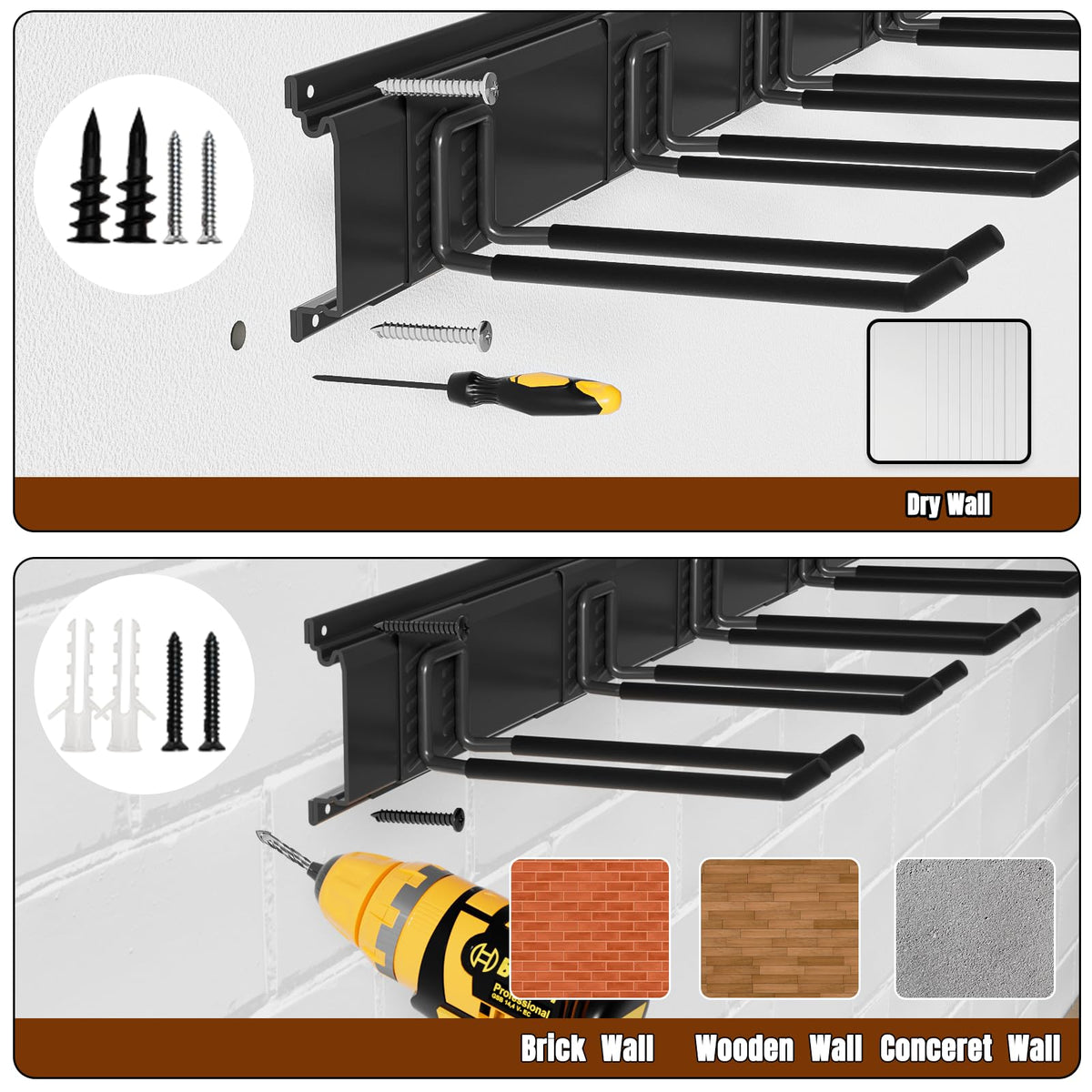 Garage Garden Tool Organizer Wall Mount