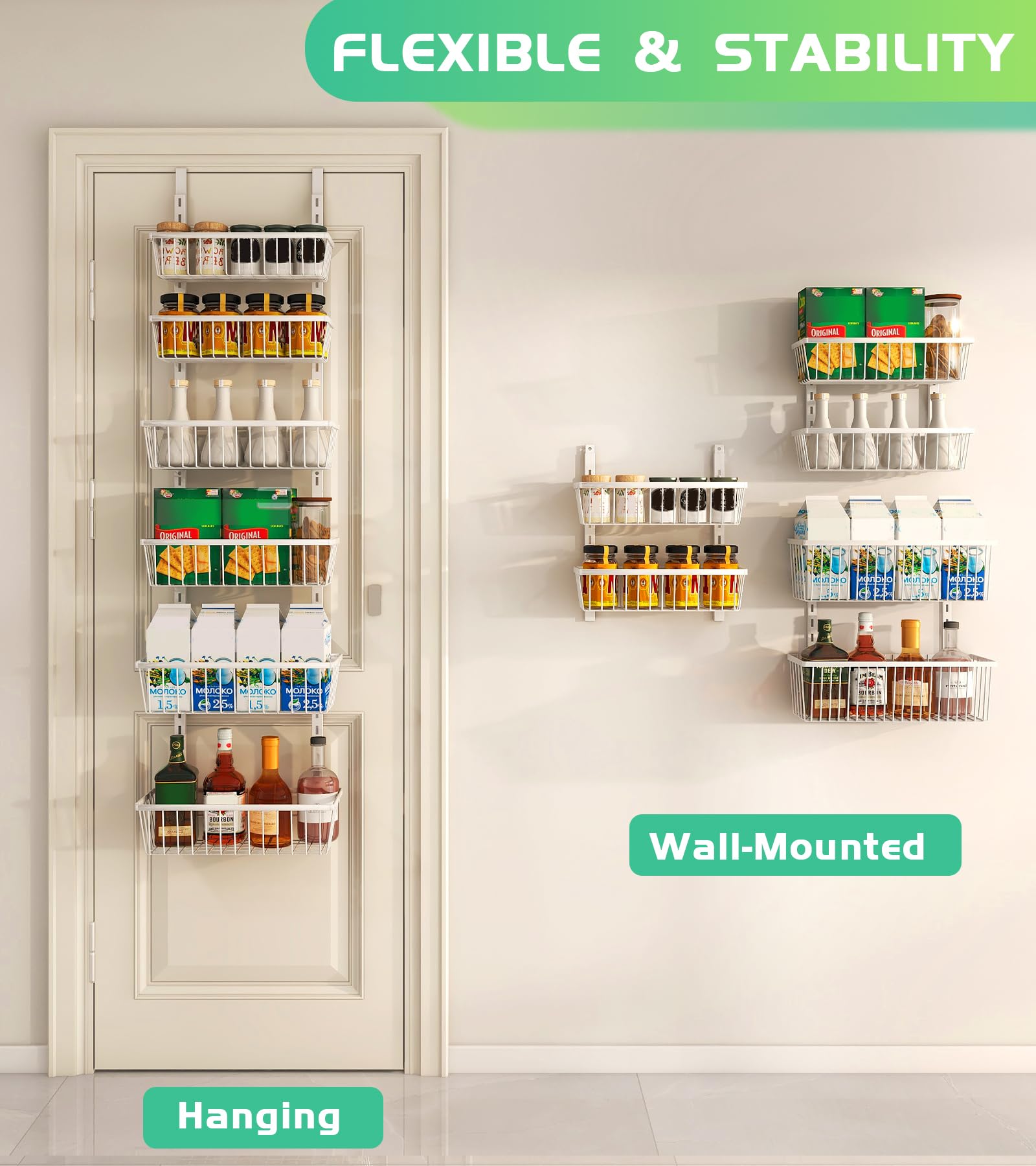 12 Inch Wide Narrow Over The Door Pantry Organizer 6