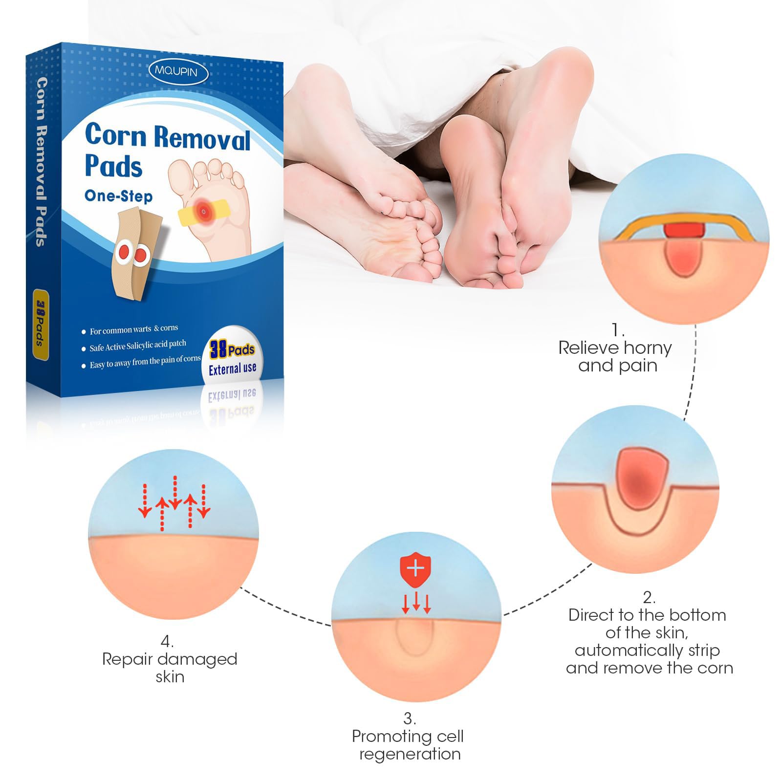 38 Count Corn Removal Pads for Feet and Toe