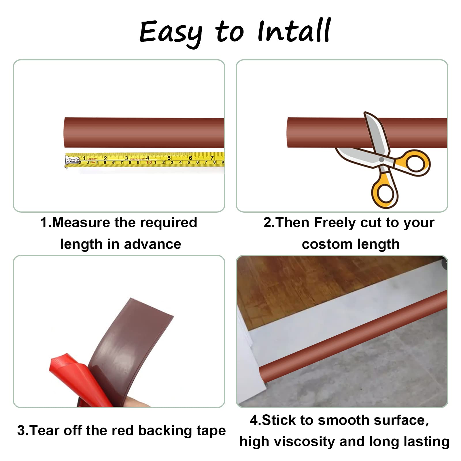 Floor Transition Strip & Self Adhesive Floor Vinyl Floor Edge Trim Laminate Floor Gap Covering Joining Strip (118 Foot)