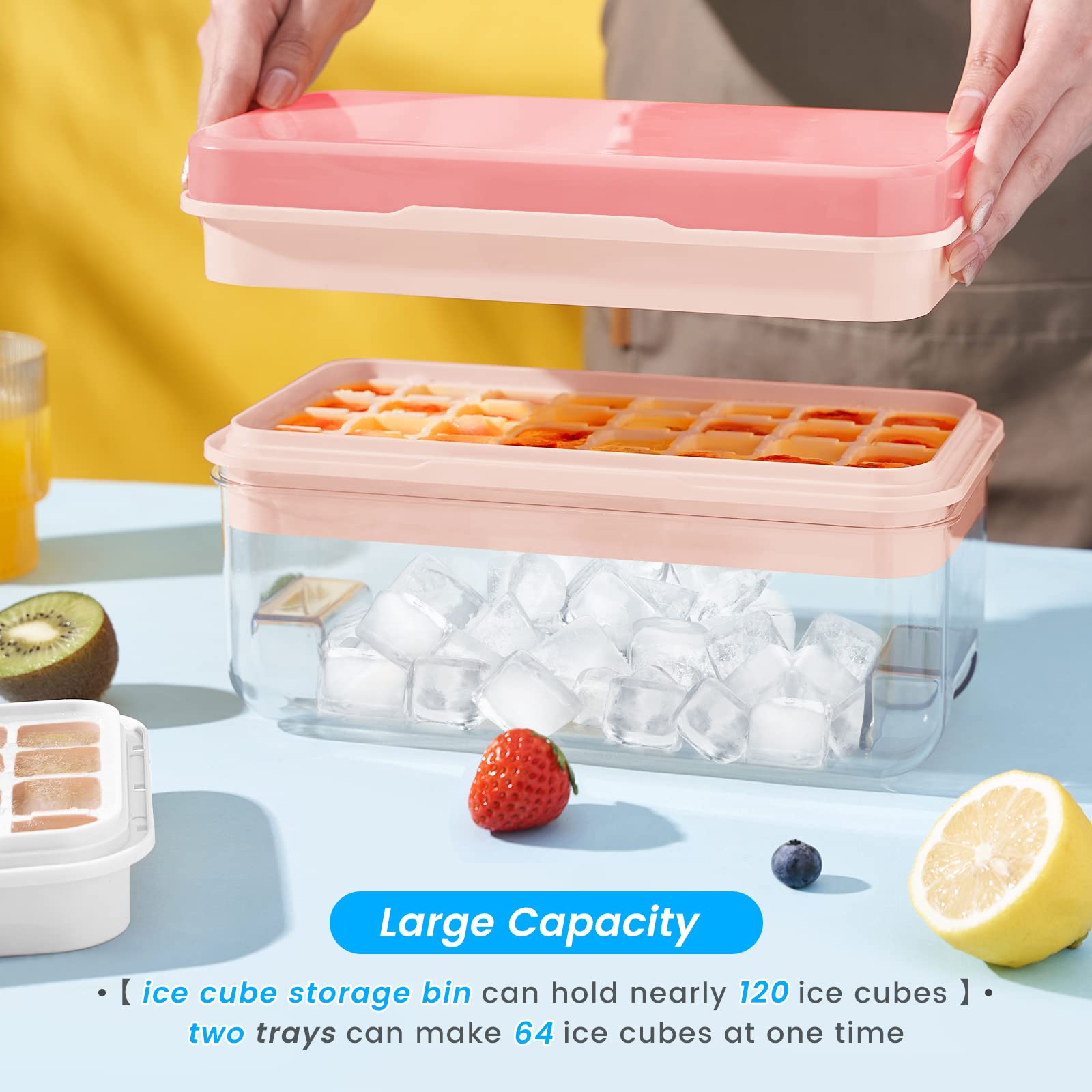 1" Ice Cube Tray with Lid and Bin