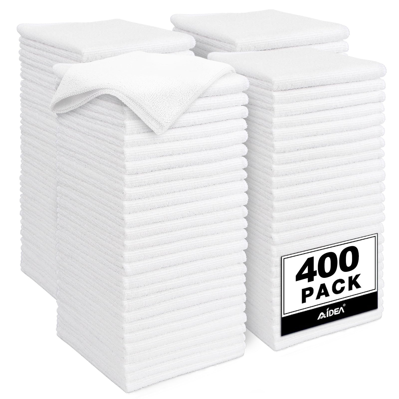Microfiber Cleaning Cloth White (400 Count)