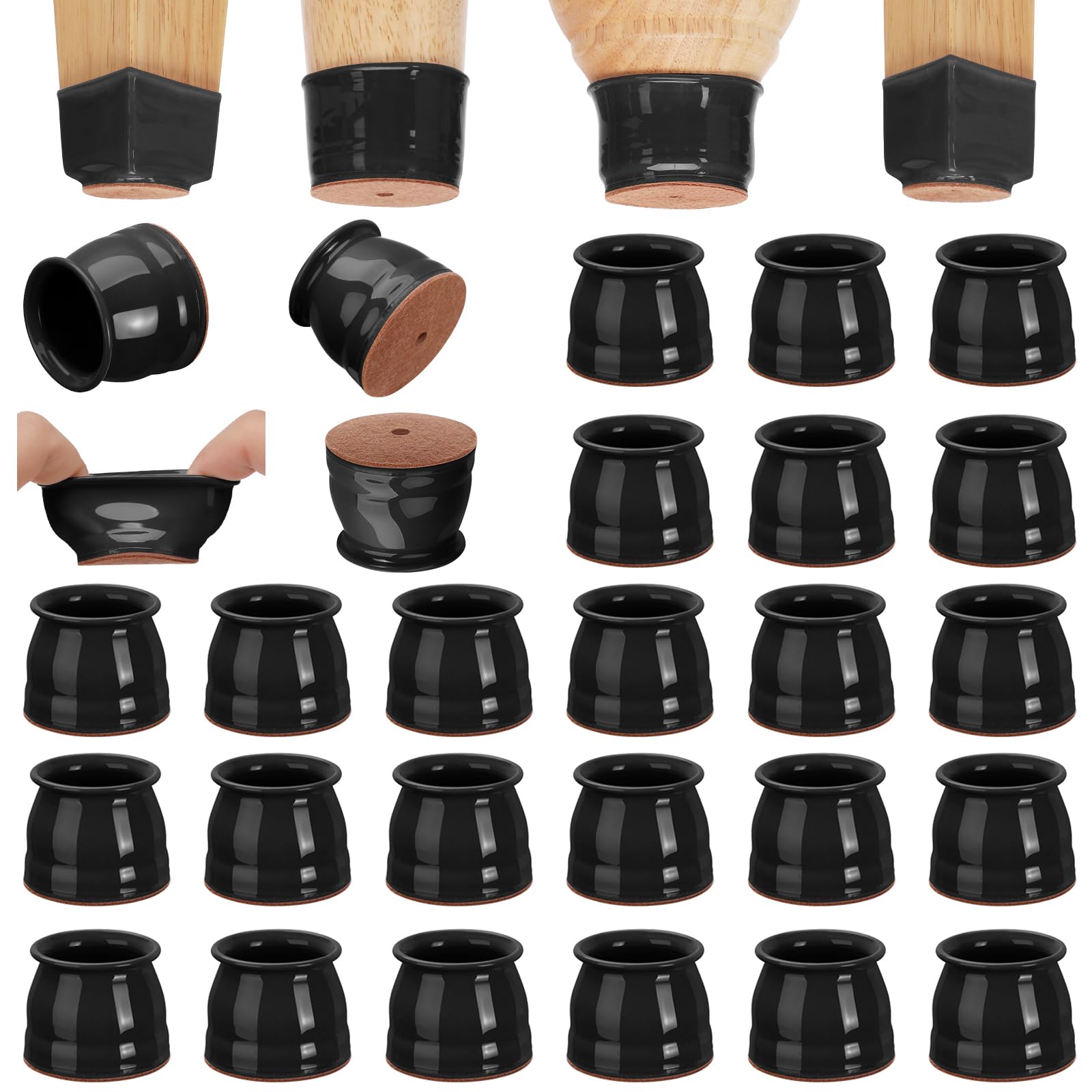 24 Pack Chair Leg Floor Protectors for Hardwood Floors (24 Count)