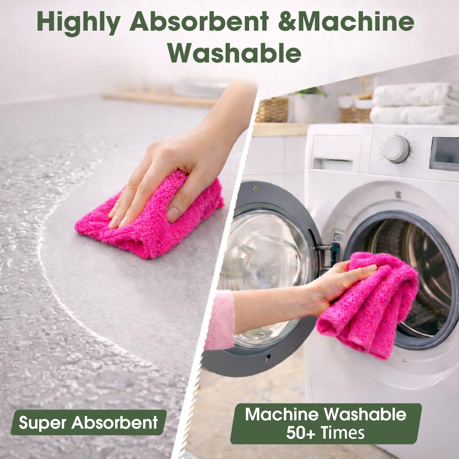 Microfiber Cleaning Cloth Roll (100 Count)