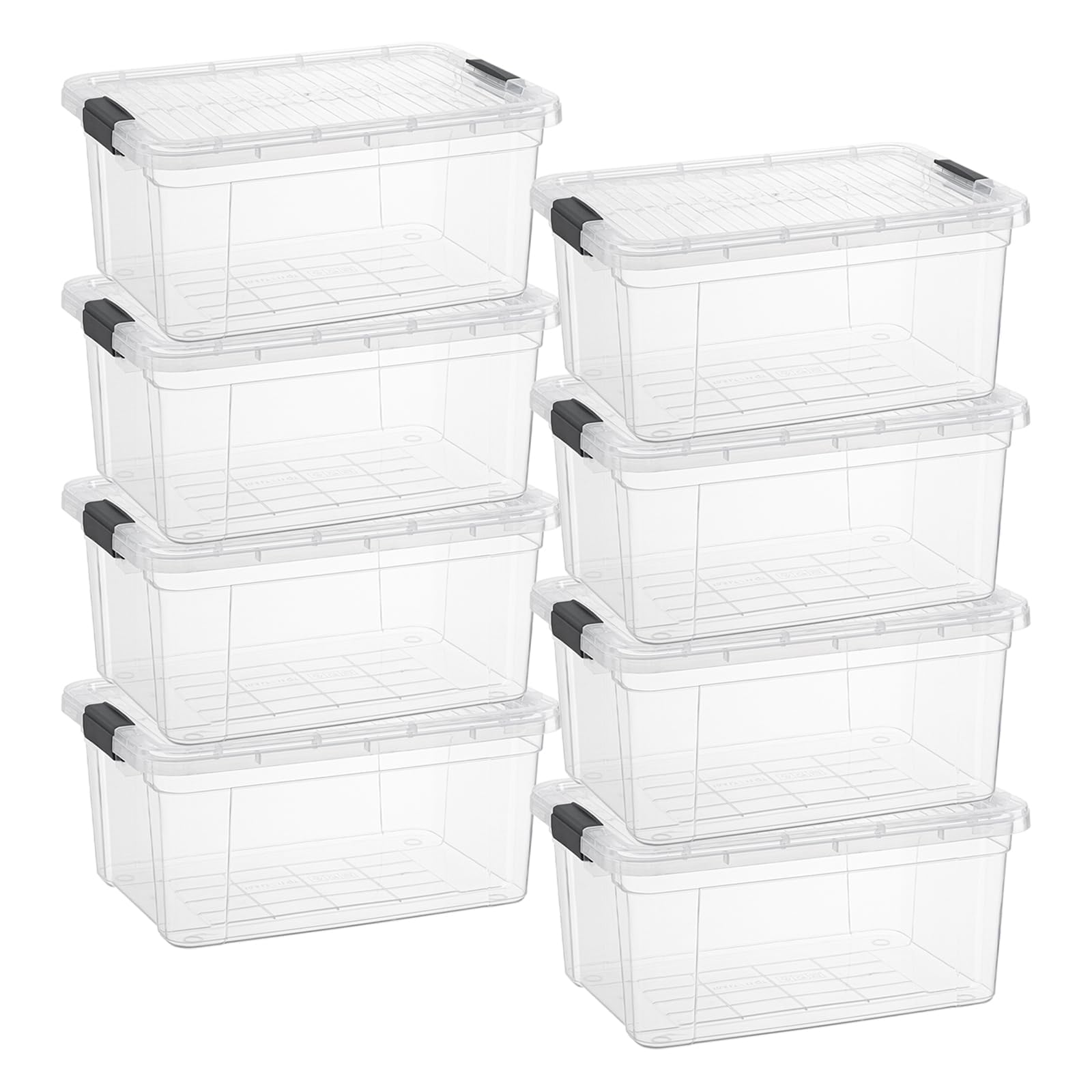 1.85 Quart Clear Plastic Storage Boxes with Lids (8 Count)