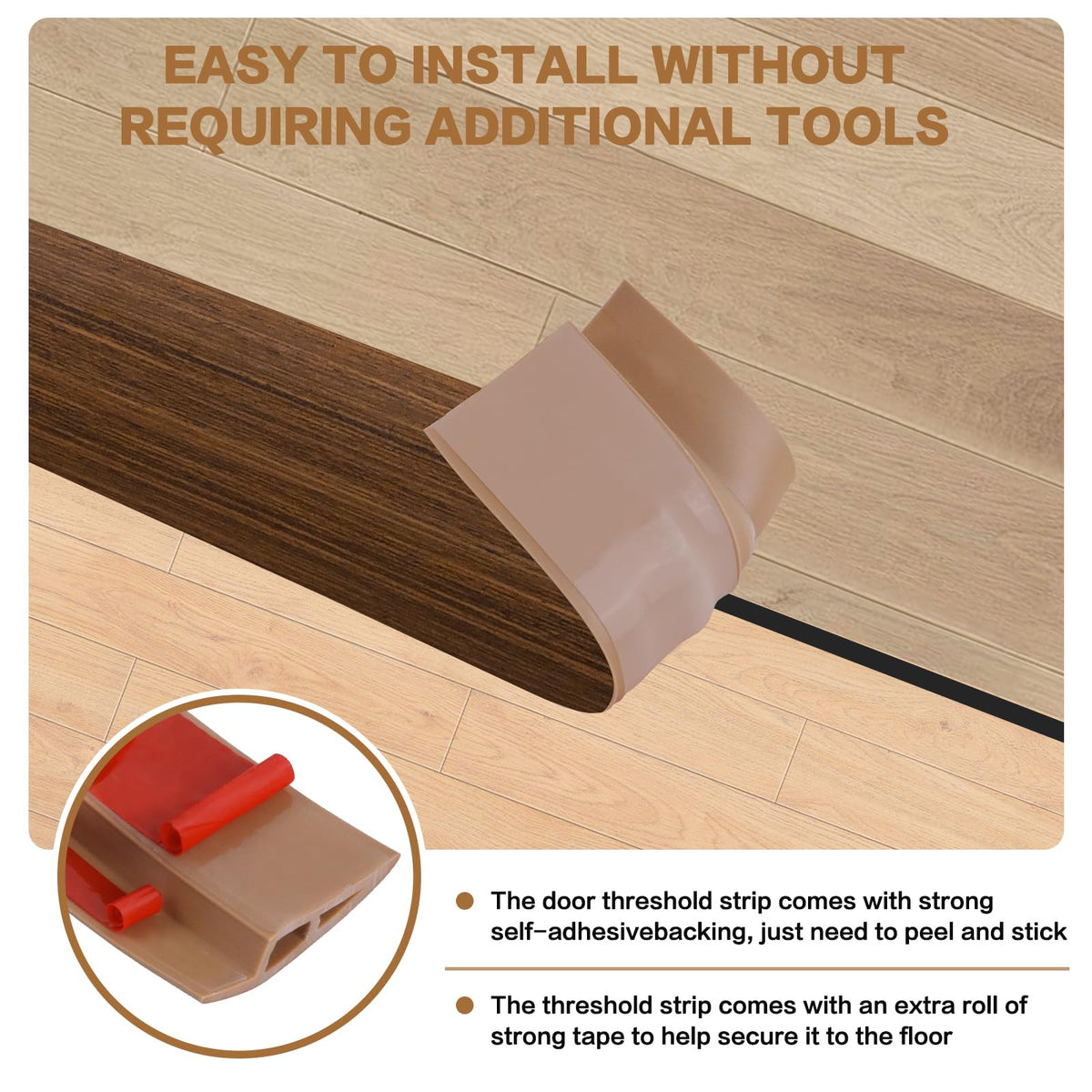 Floor Transition Strip Vinyl Door Threshold Ramp Self Adhesive Carpet Edging Strip Doorway Edge Trim