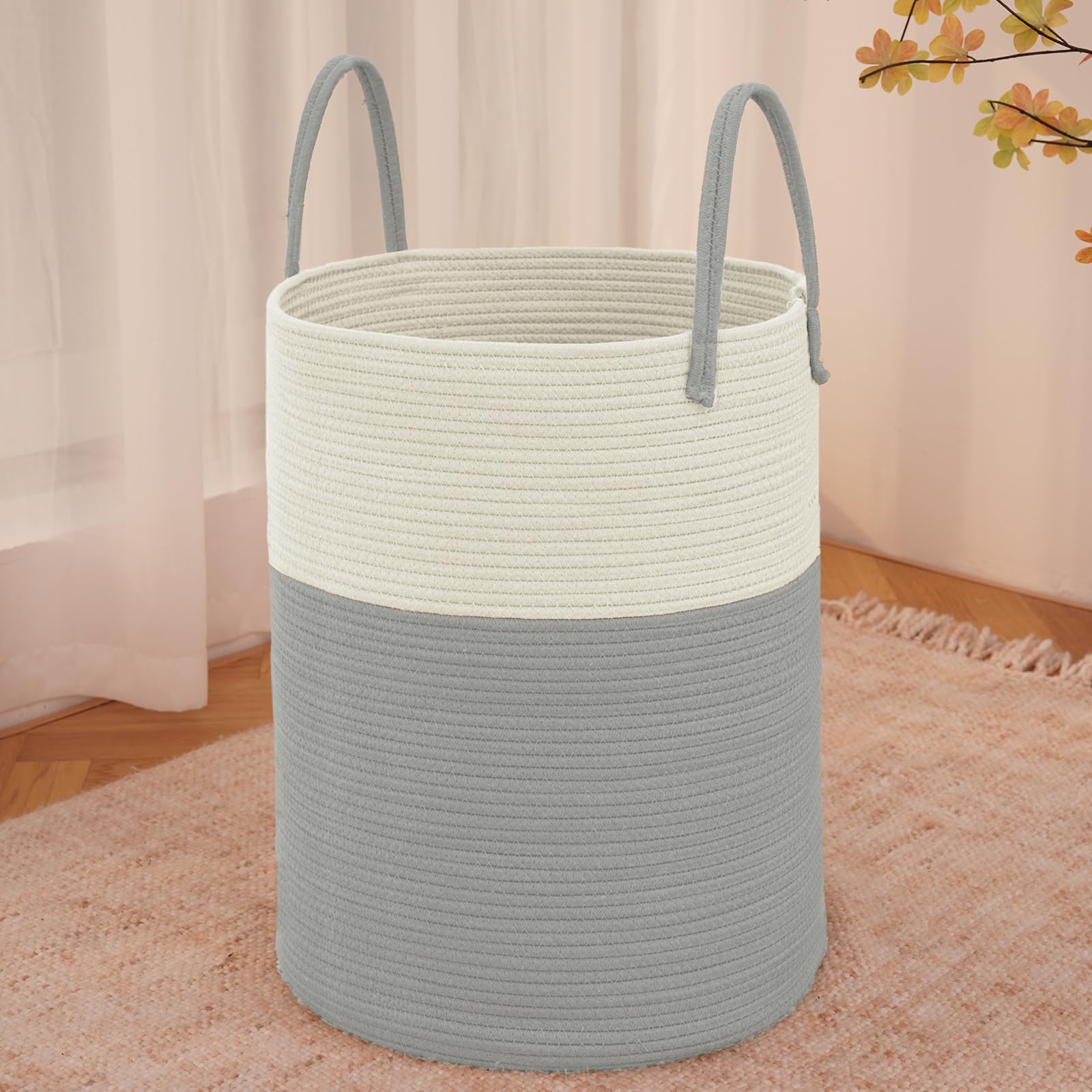 100L Cotton Rope Laundry Basket Hamper