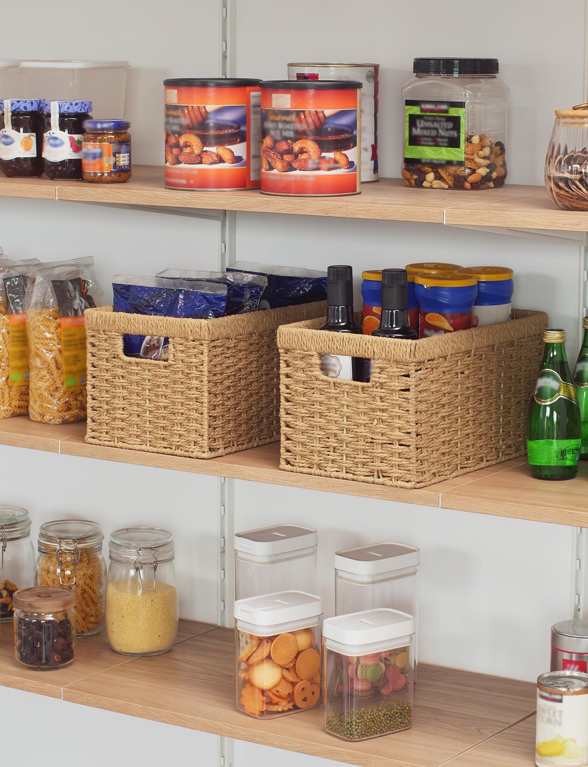 Wicker Storage Baskets for Shelves (2 Count)