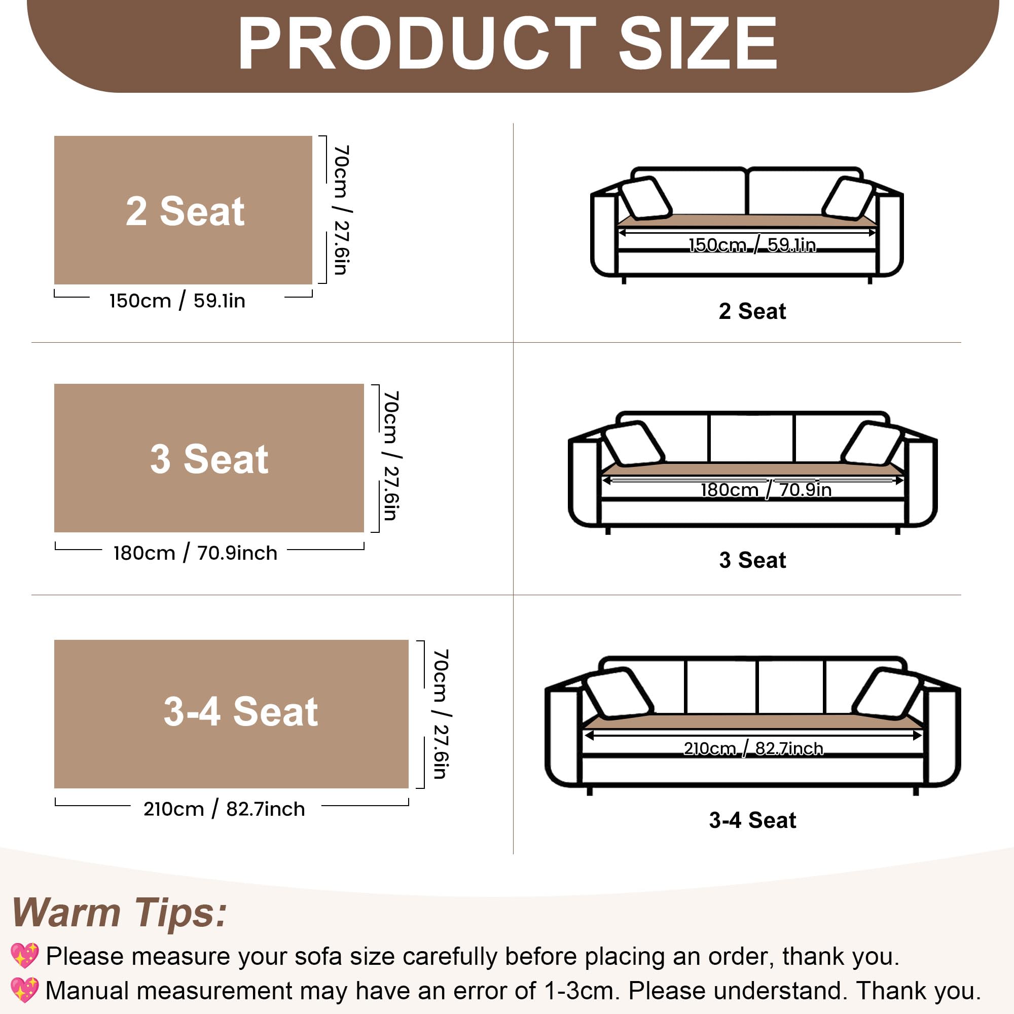 Couch Covers for Sofa Pet Friendly (3 Count)