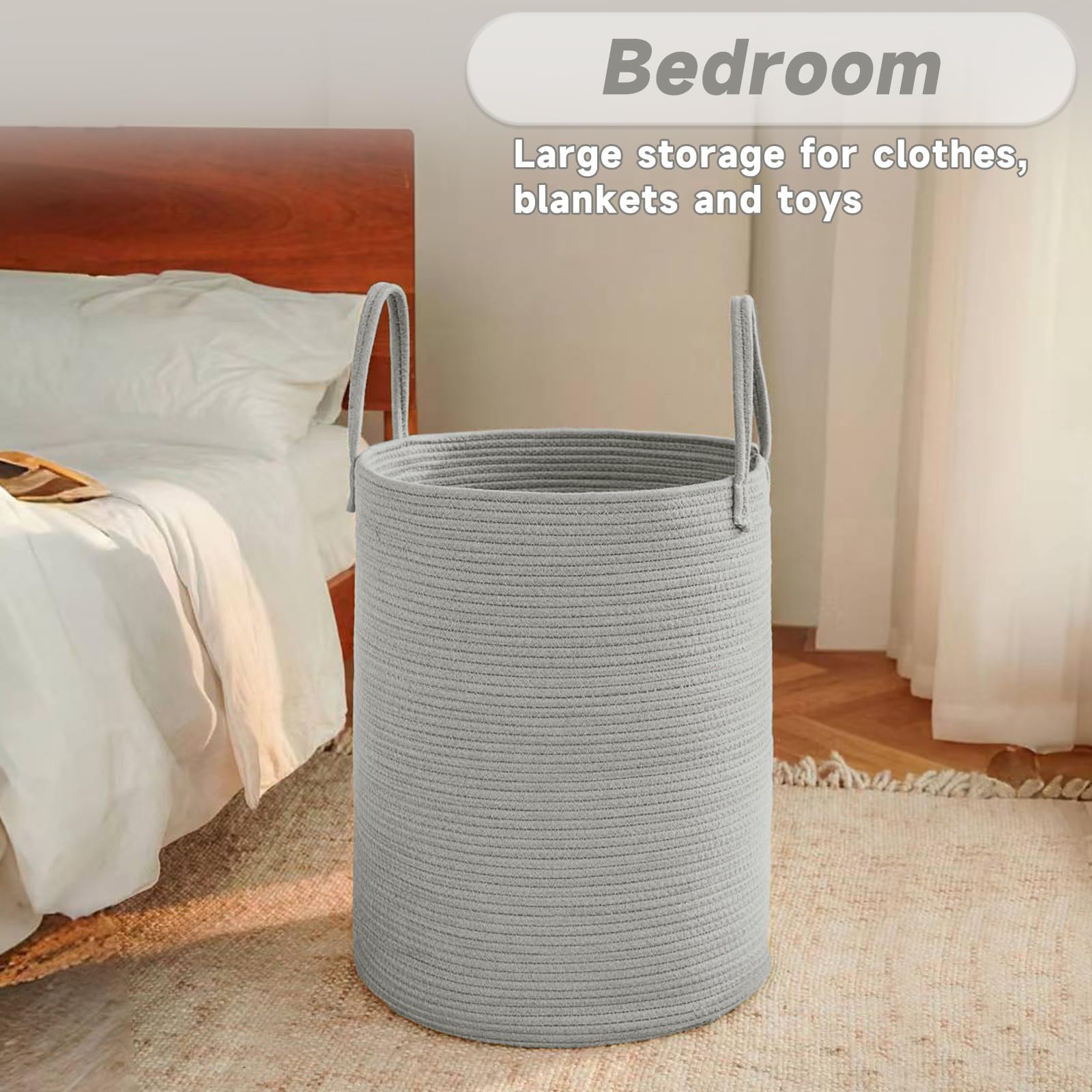 80L Cotton Rope Laundry Basket Hamper