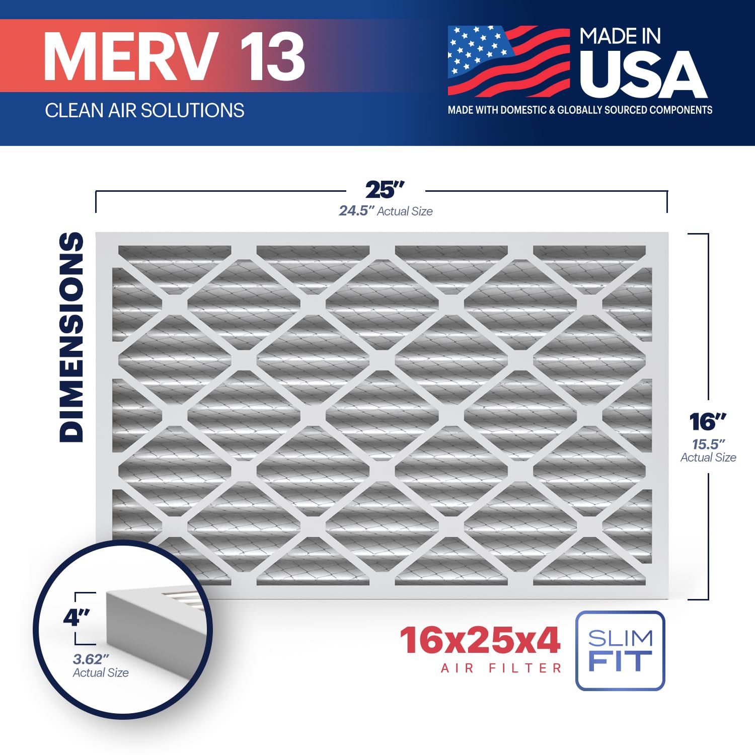 TruFilter 16x25x4 (2 Count)