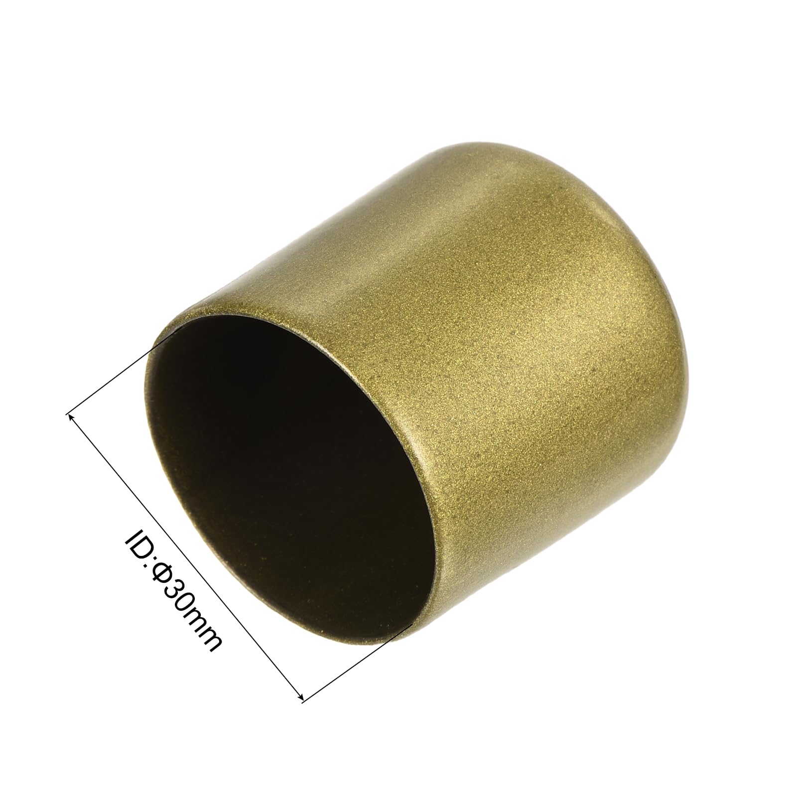 20pcs Rubber End Caps 30mm ID Vinyl Round Tube Bolt Cap Cover Thread Protectors Gold