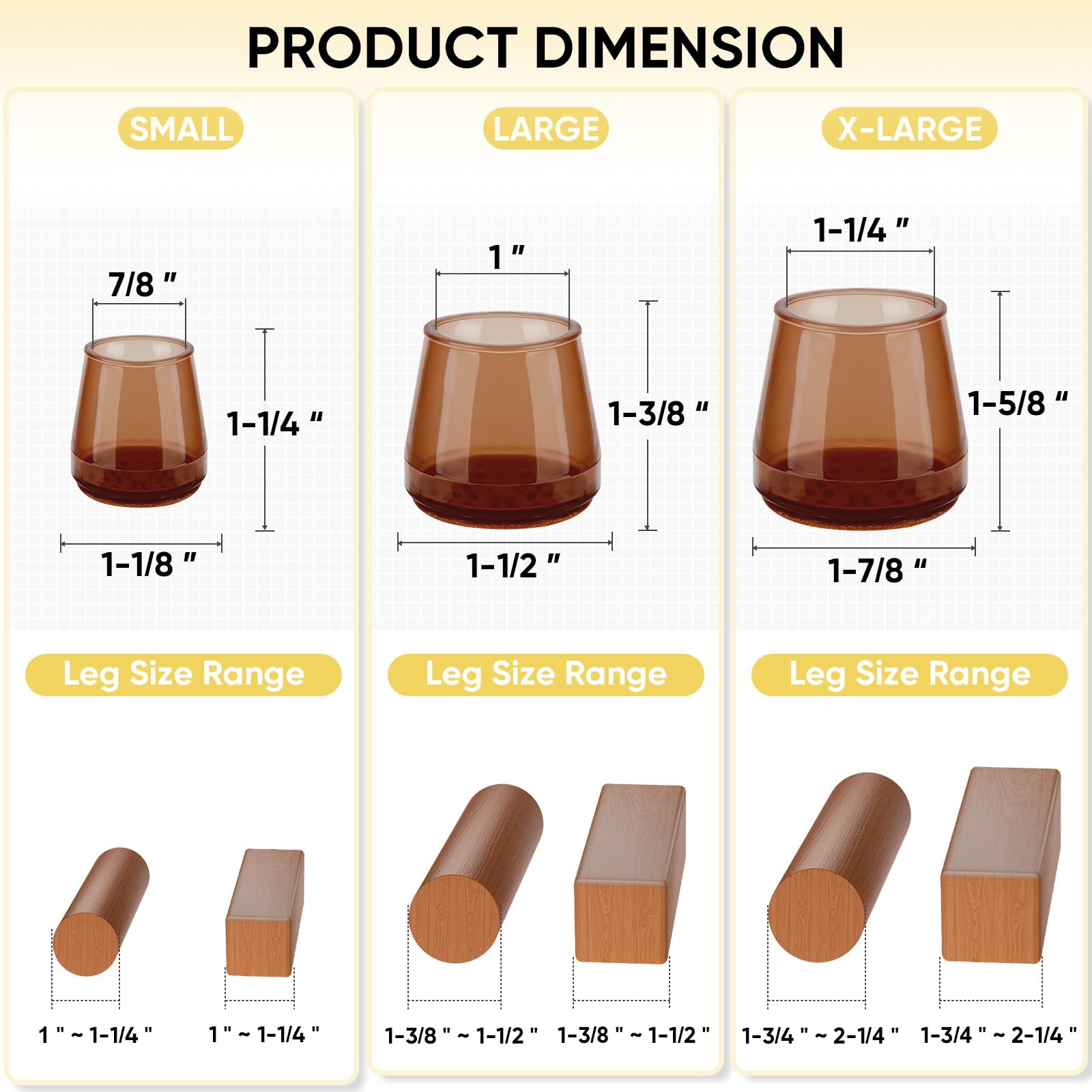 Silicone Chair Leg Floor Protectors (32 Count)