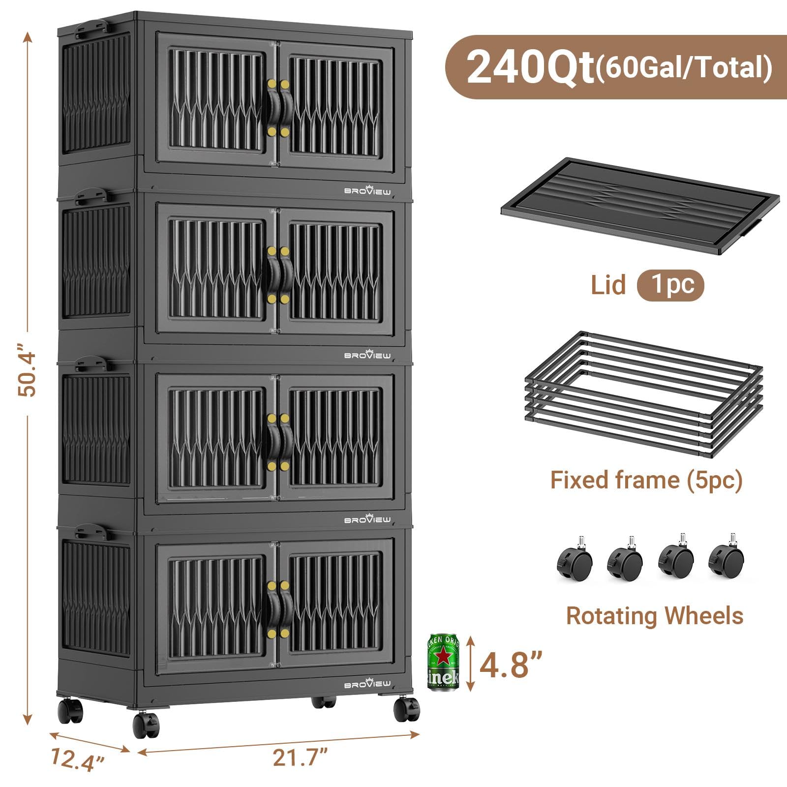 240Qt Stackable Storage Bins with Lid (4 Count)