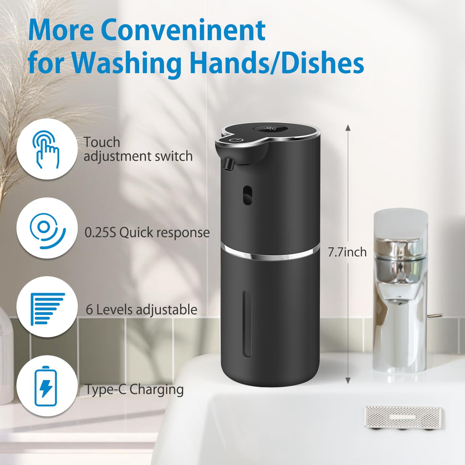 Automatic Liquid Soap Dispenser with 6 Levels Soap Adjustable