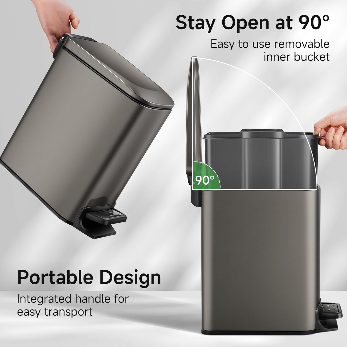 Small Bathroom Trash Can with Lid