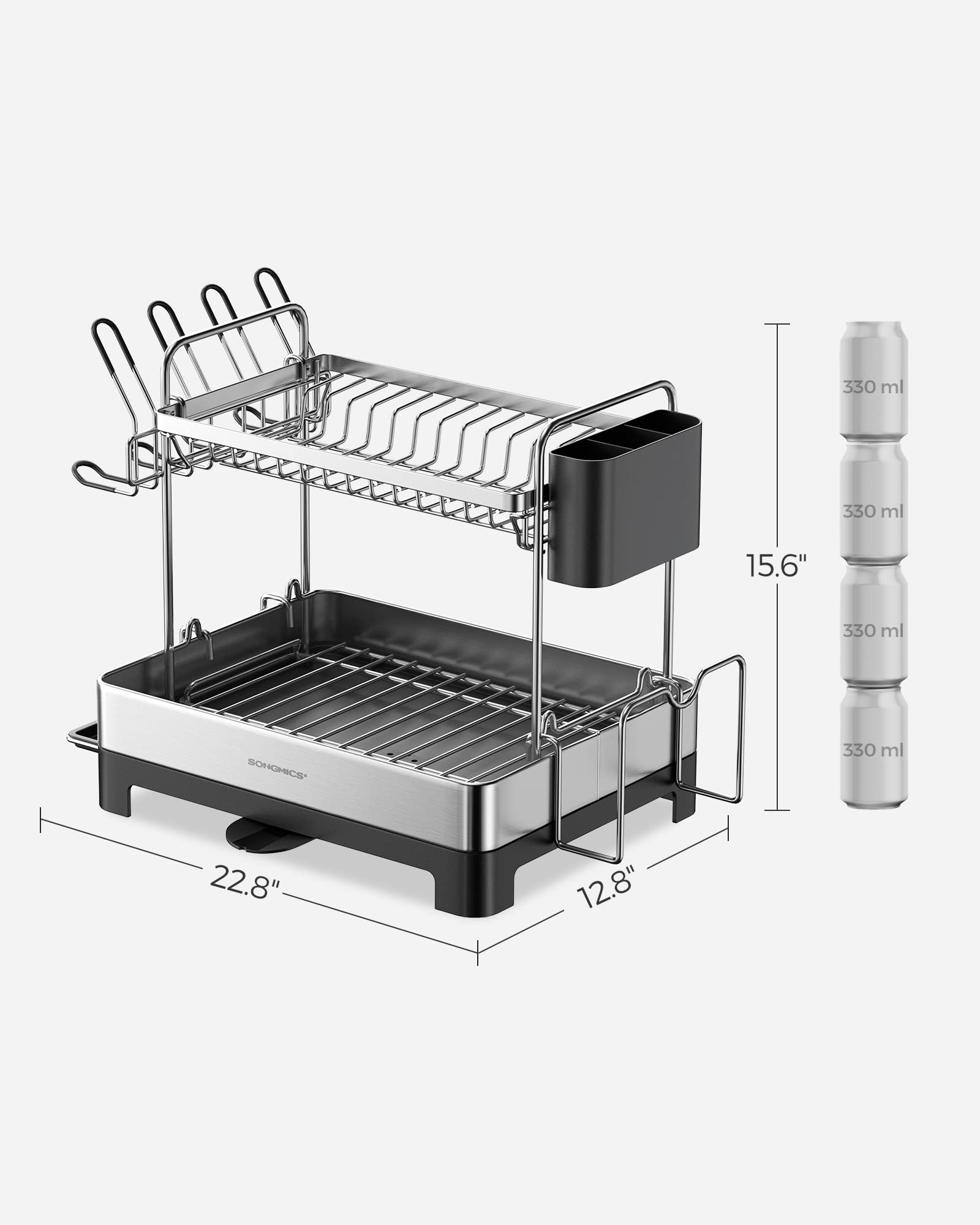 2 Tier Dish Drying Rack for Kitchen Counter
