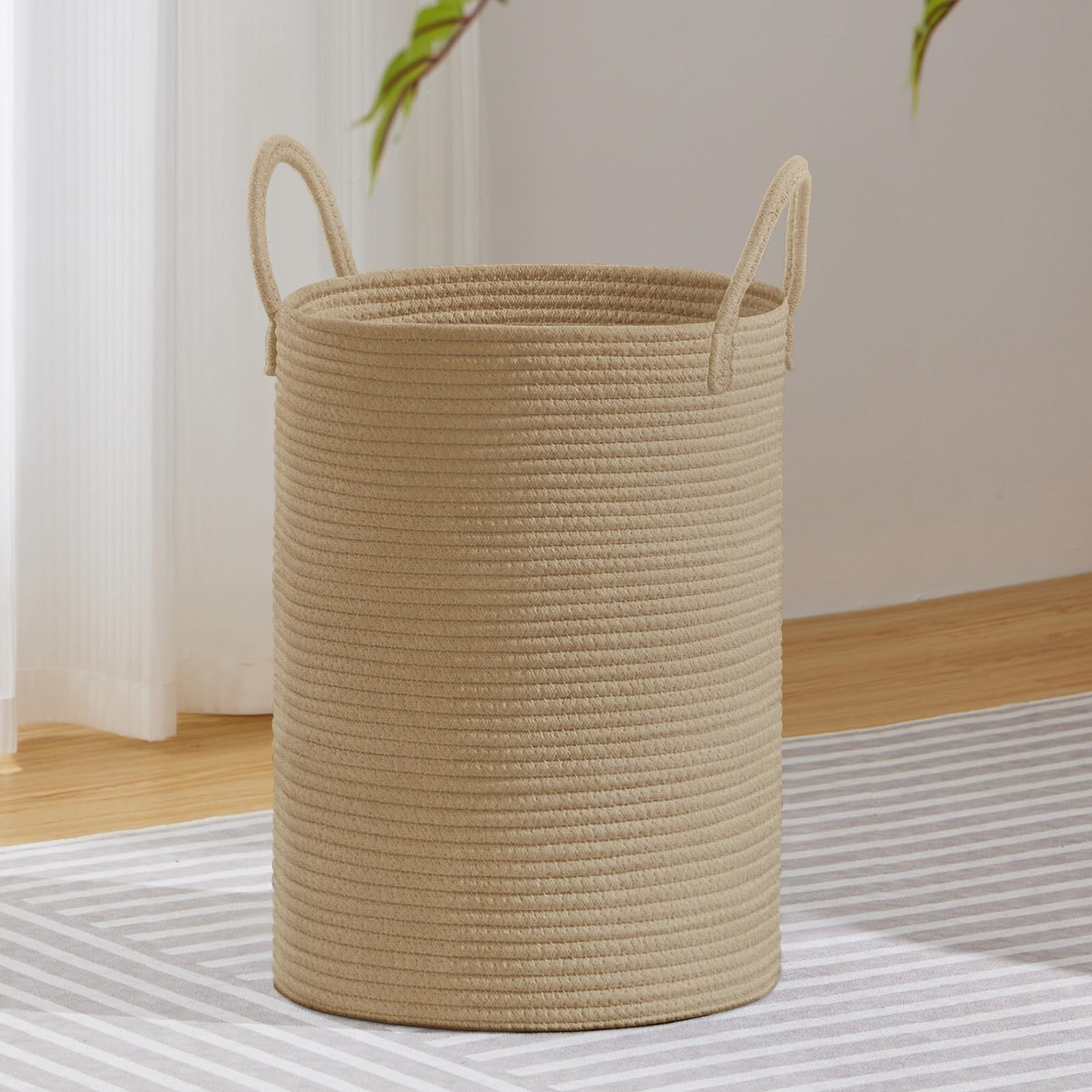 58L Tall Woven Laundry Basket Hamper