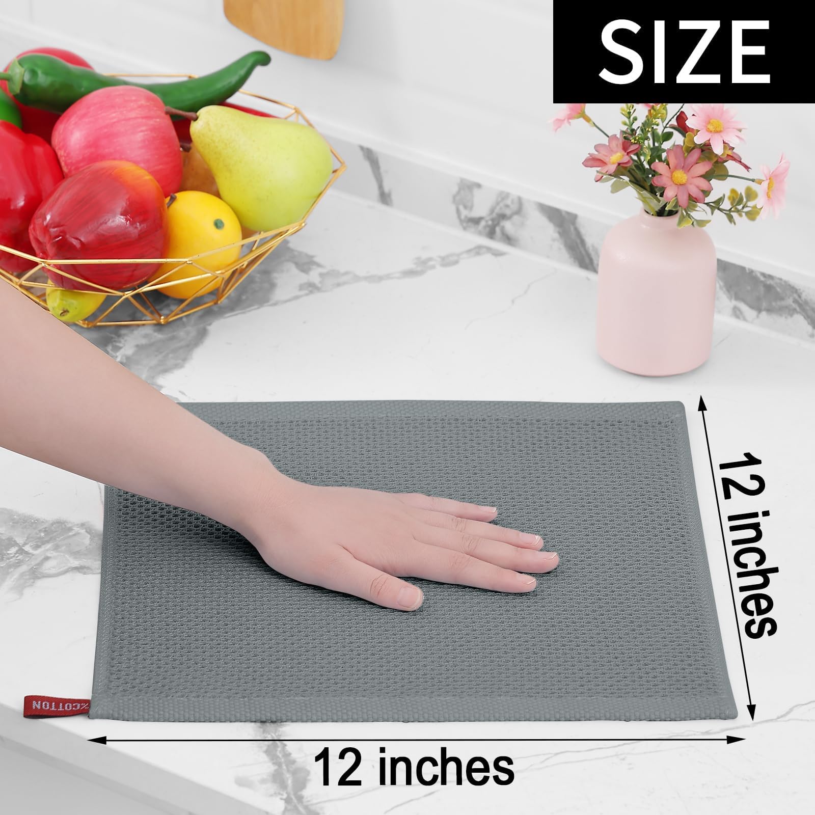 100% Cotton Waffle Weave Kitchen Dish Cloths 24 (24 Count)