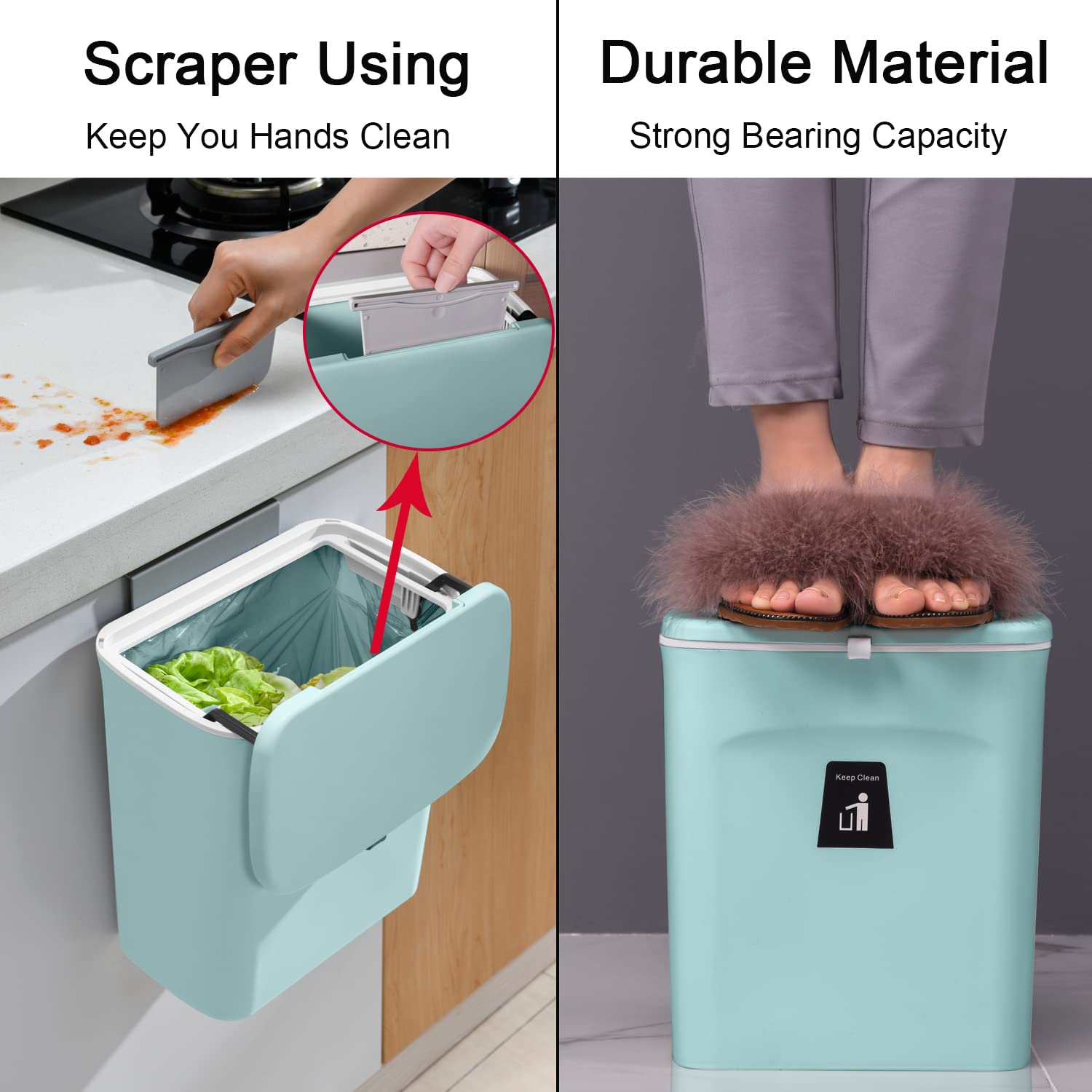 2.4 Gallon Kitchen Compost Bin for Counter Top or Under Sink