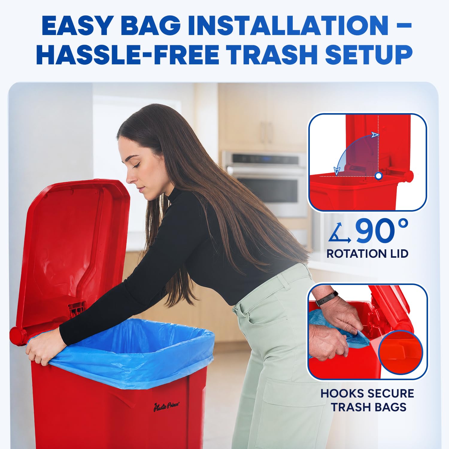 27 Gallon Step On Trash Can with Lid