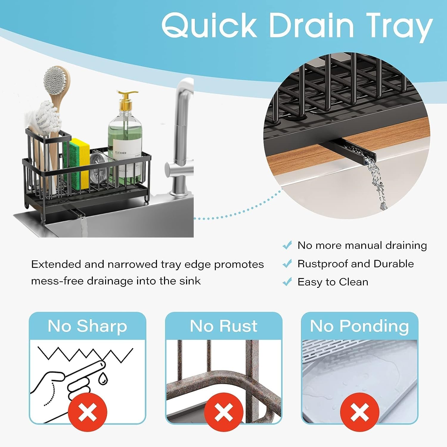 Sponge Holder for Kitchen Sink