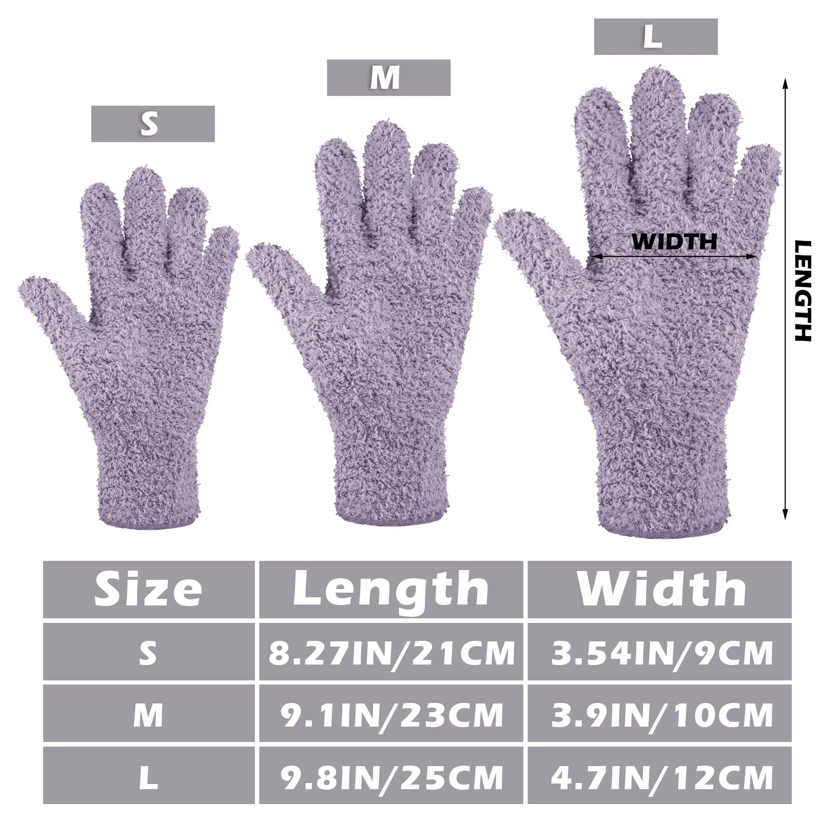 3 Pairs Microfiber Dusting Gloves for Plants Leaf
