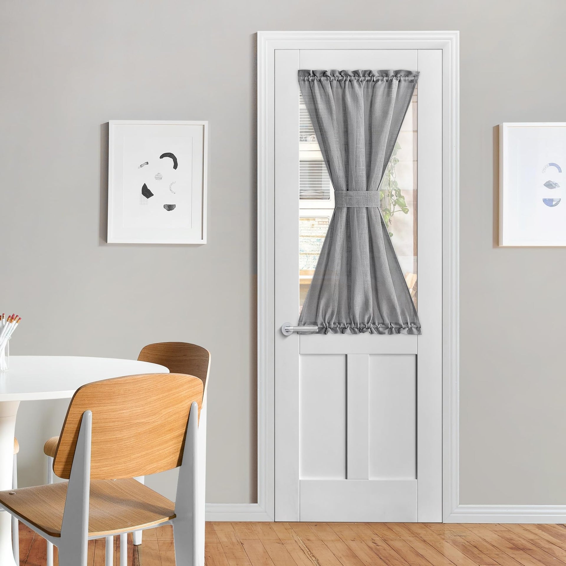 French Door Curtain with Tieback 50 Inches Long Curtains