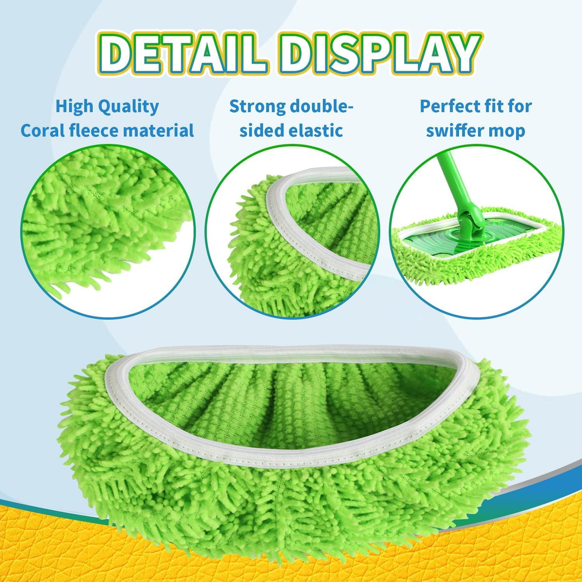 10pcs Reusable Microfiber Mop Pads for Swiffer Sweeper