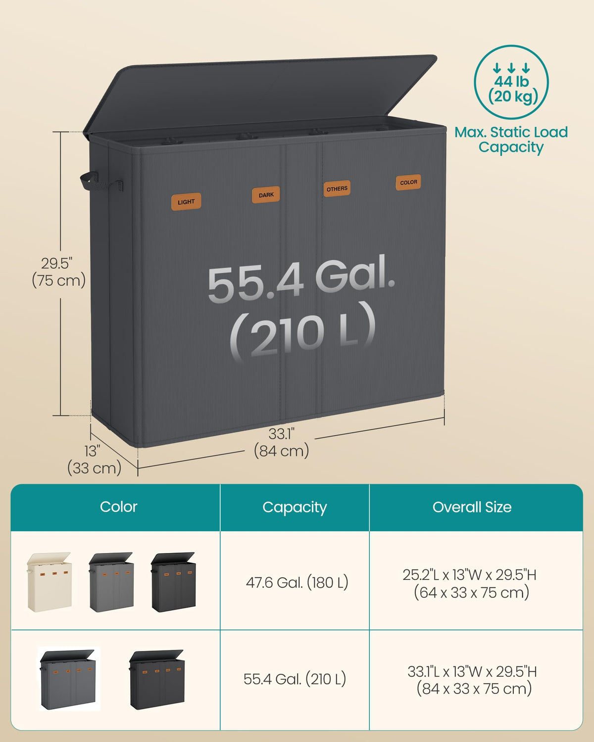210L Laundry Hamper