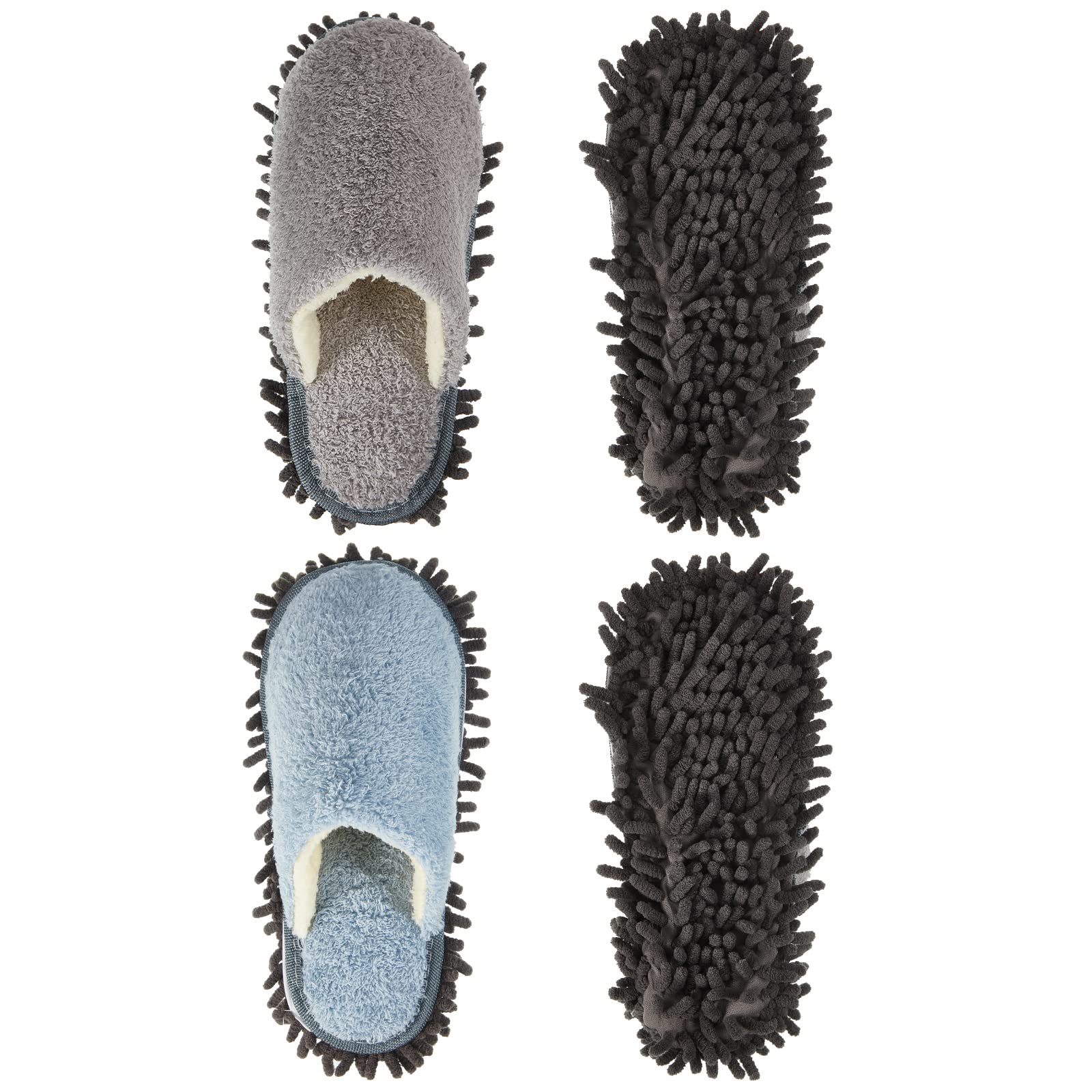 2 Pair Microfiber Slippers Floor Cleaning Mop