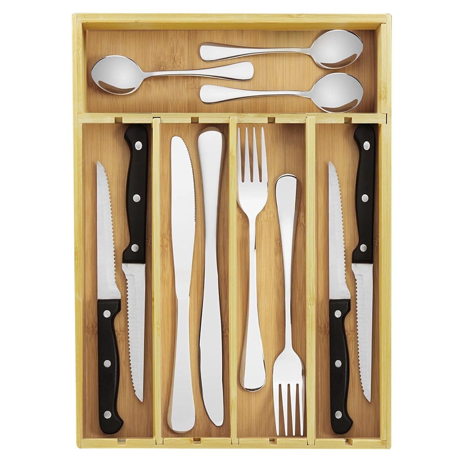 Silverware Organizer Kitchen Bamboo Drawer Organizer