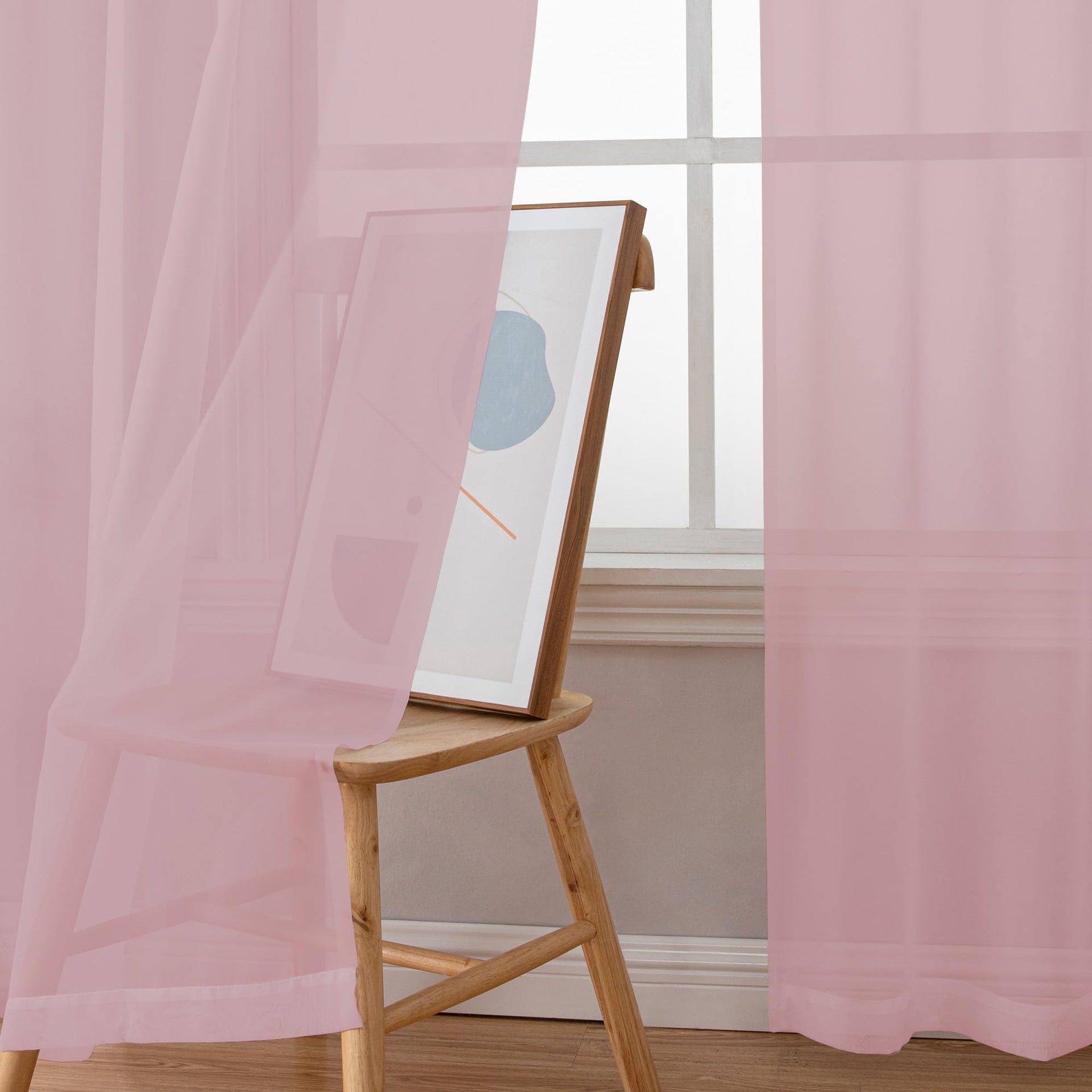 Sheer Curtains 63 Inch Length 2 Panels (2 Count)