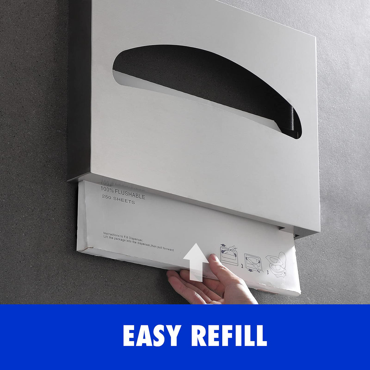 Commercial Toilet Seat Cover Dispenser Wall Mount (250 Count)