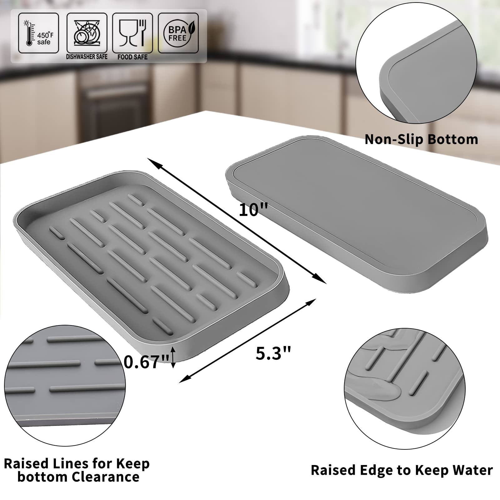 Silicone Kitchen Sink Organizer Tray for Multiple Usage