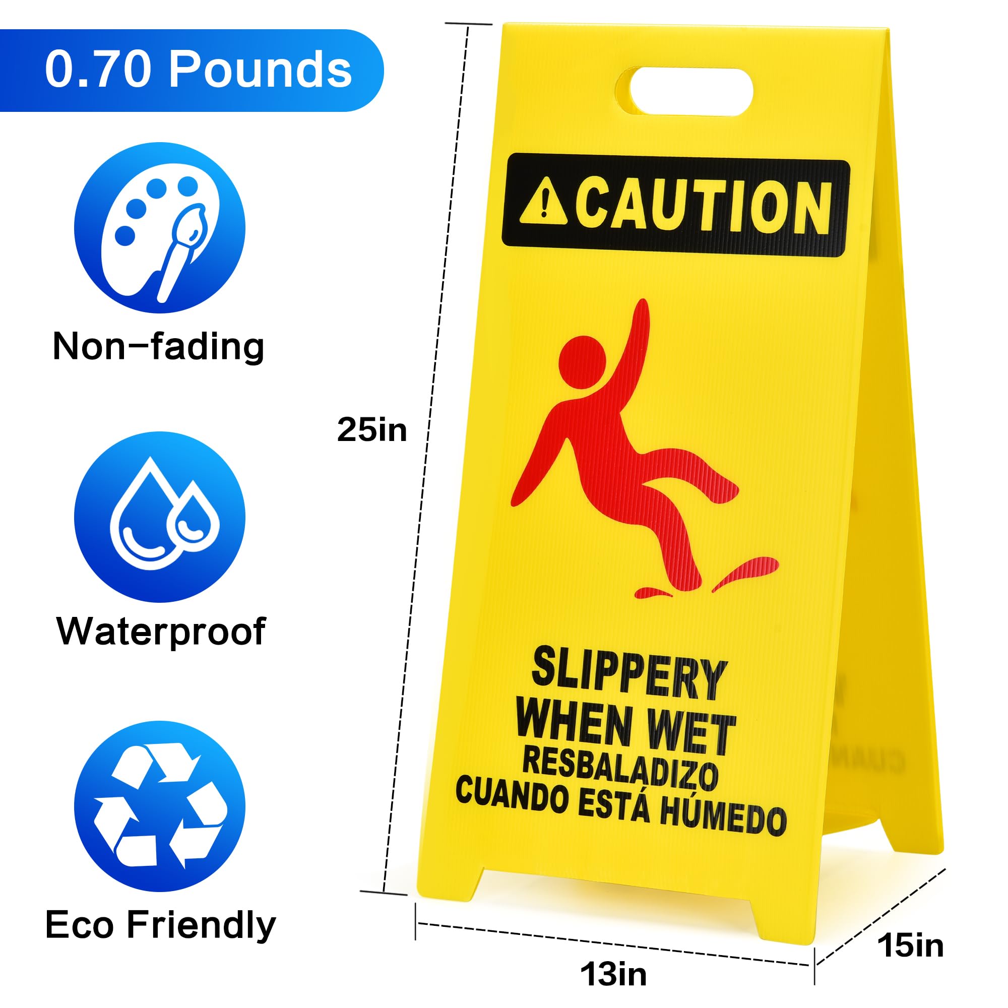 MATTHEW CLEANING 25'' Industrial Wet Floor Sign 3 Pack 2 (3 Count)