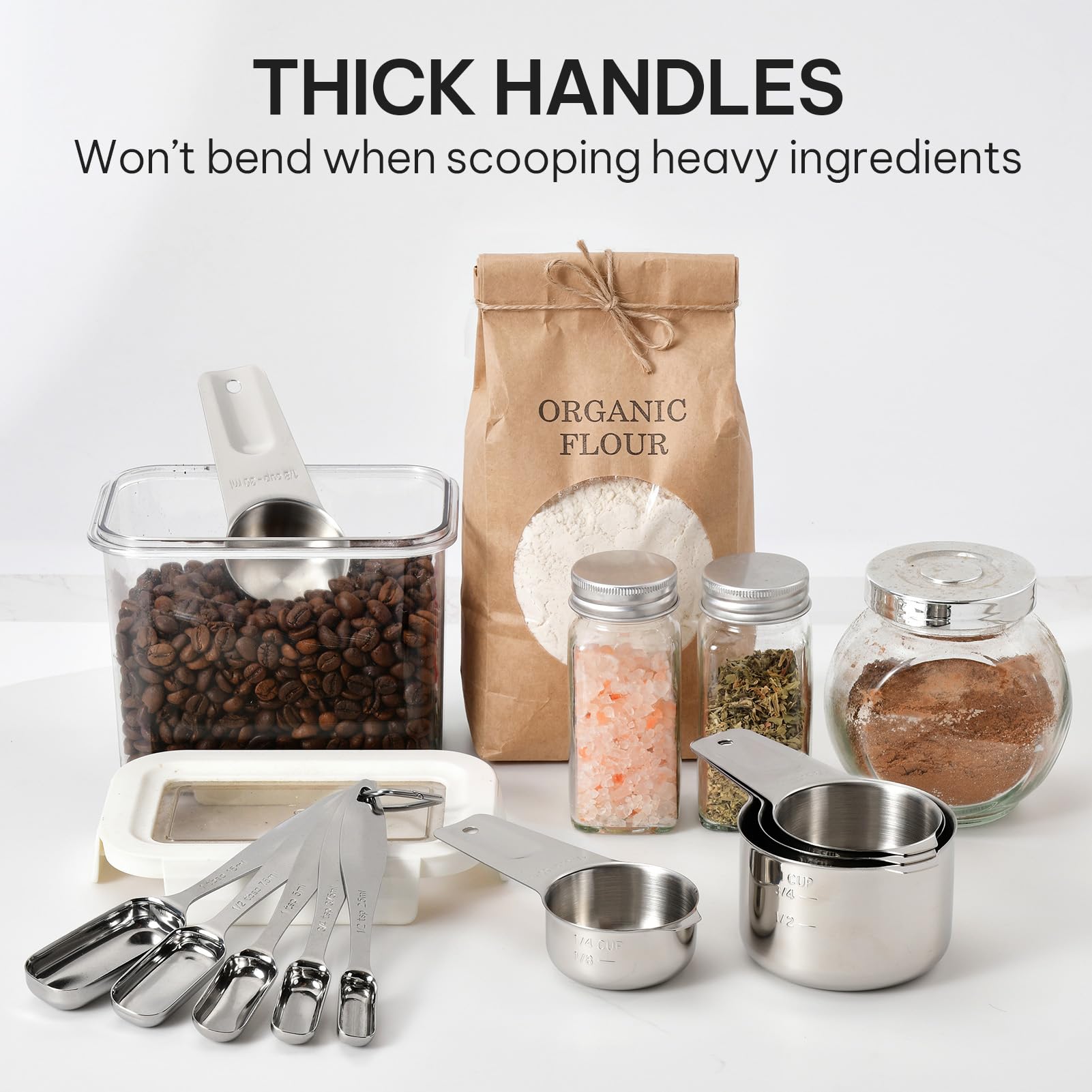 Stainless Steel Measuring Cups and Spoons Set of 10 (10 Count)