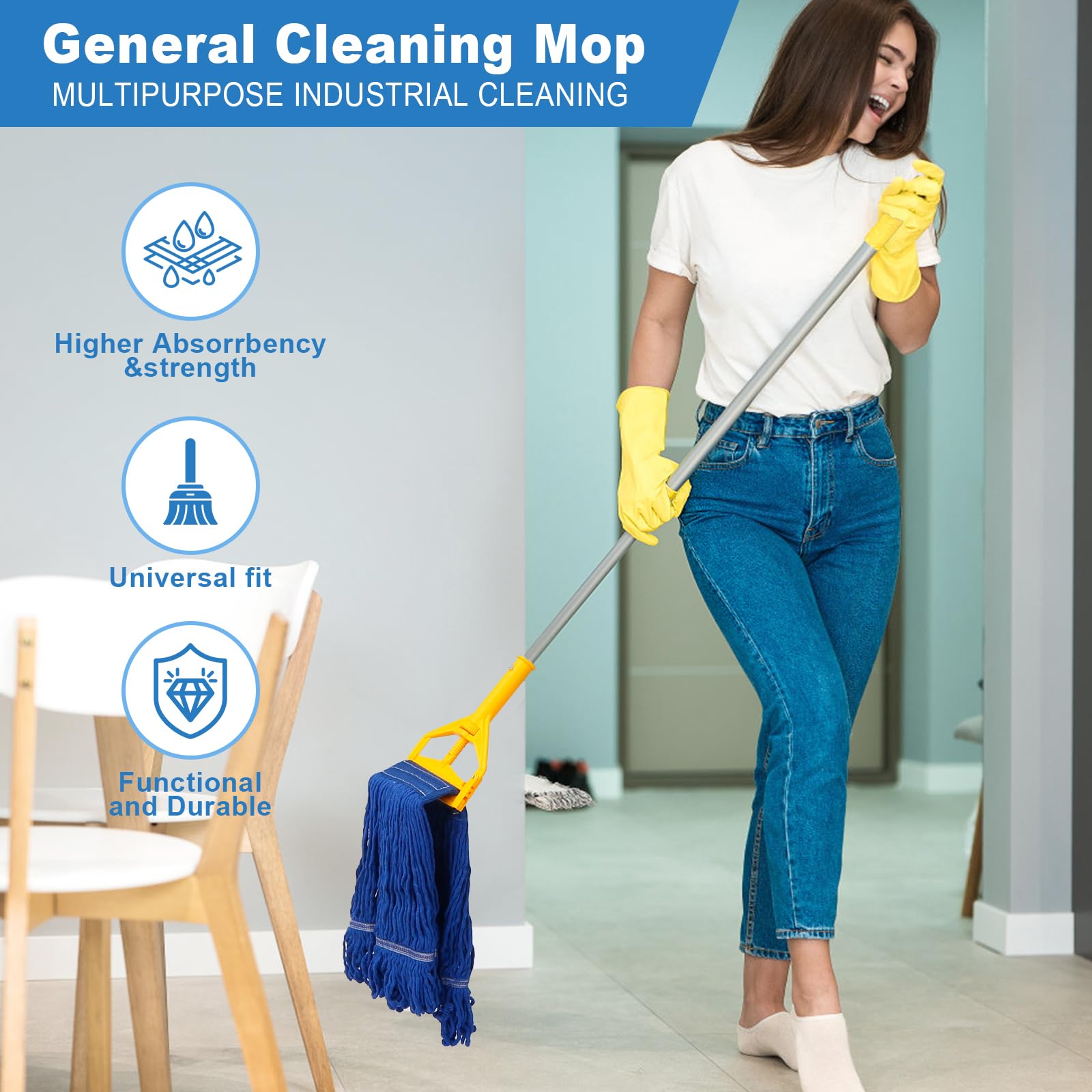 3 Pack 3 Pack Heavy Mop Replace Head - ModHome Supplies