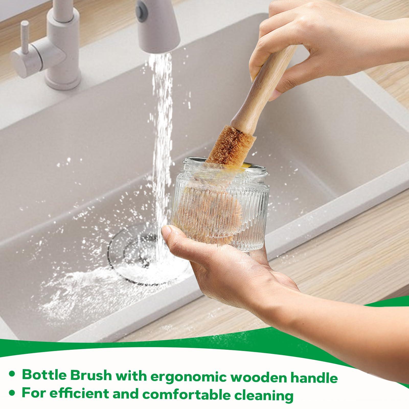 Bamboo Dish Brush Set (5 Count)