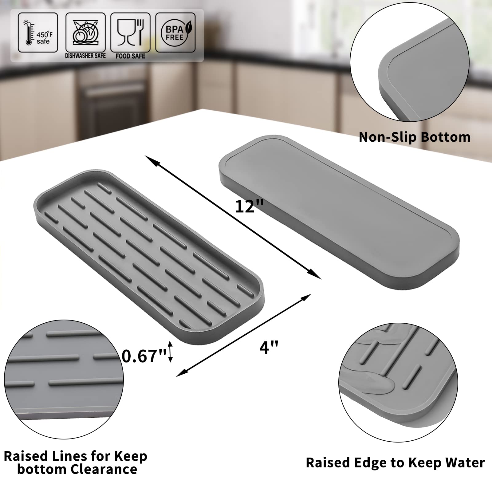 Silicone Kitchen Sink Organizer Tray for Multiple Usage
