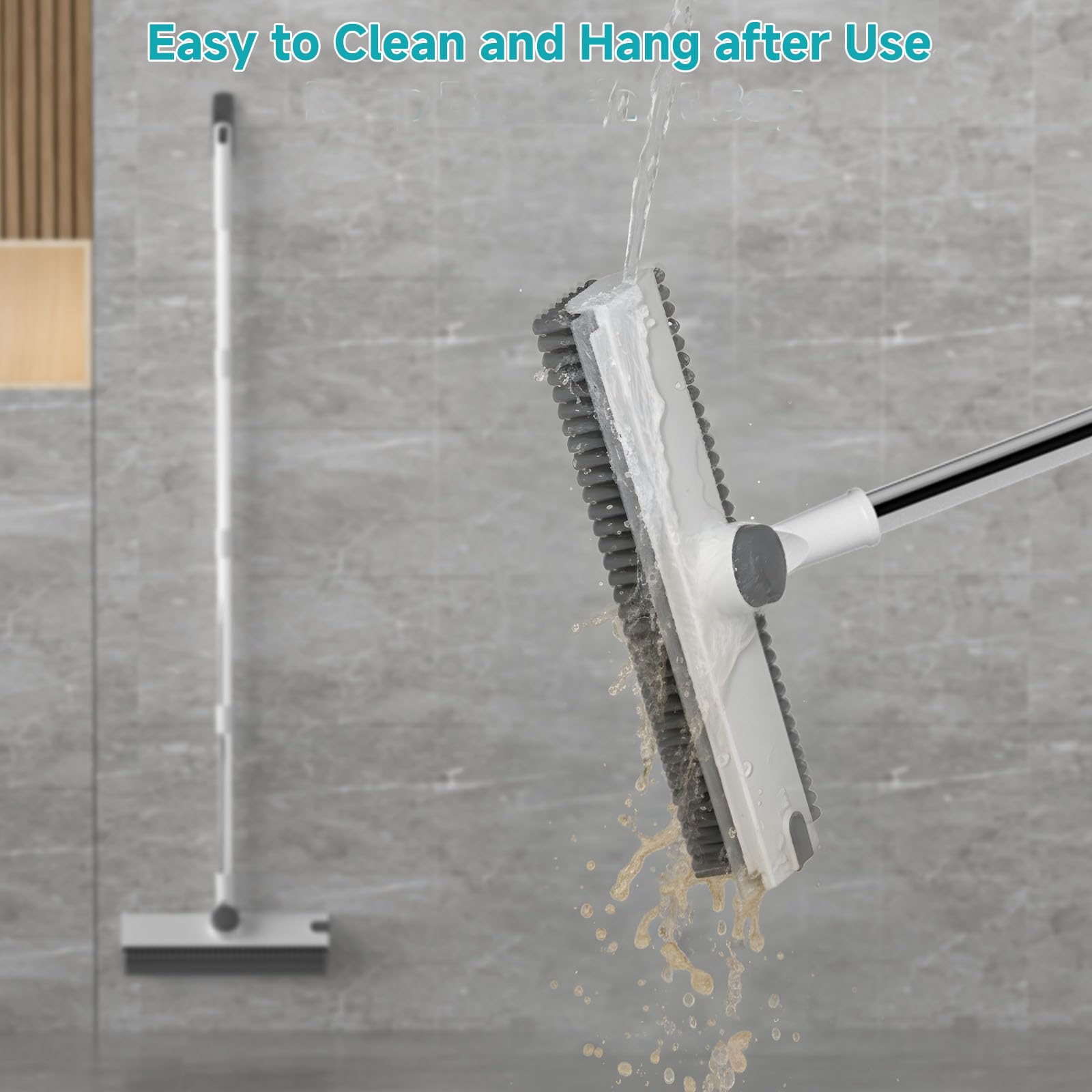 Floor Scrub Brush with Long Handle Length Adjustable