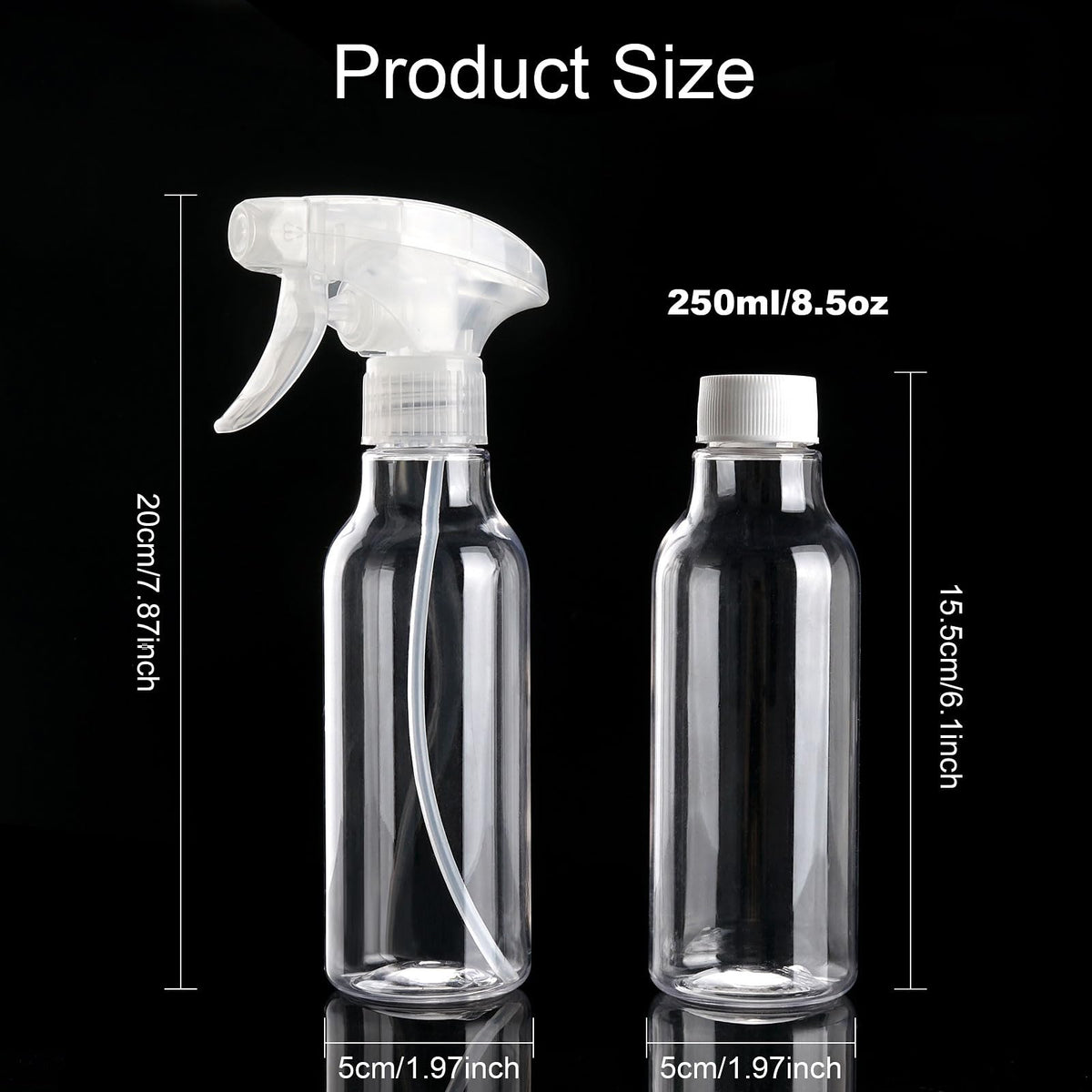 4 Pack Plastic Spray Bottles 8.8oz (4 Count)