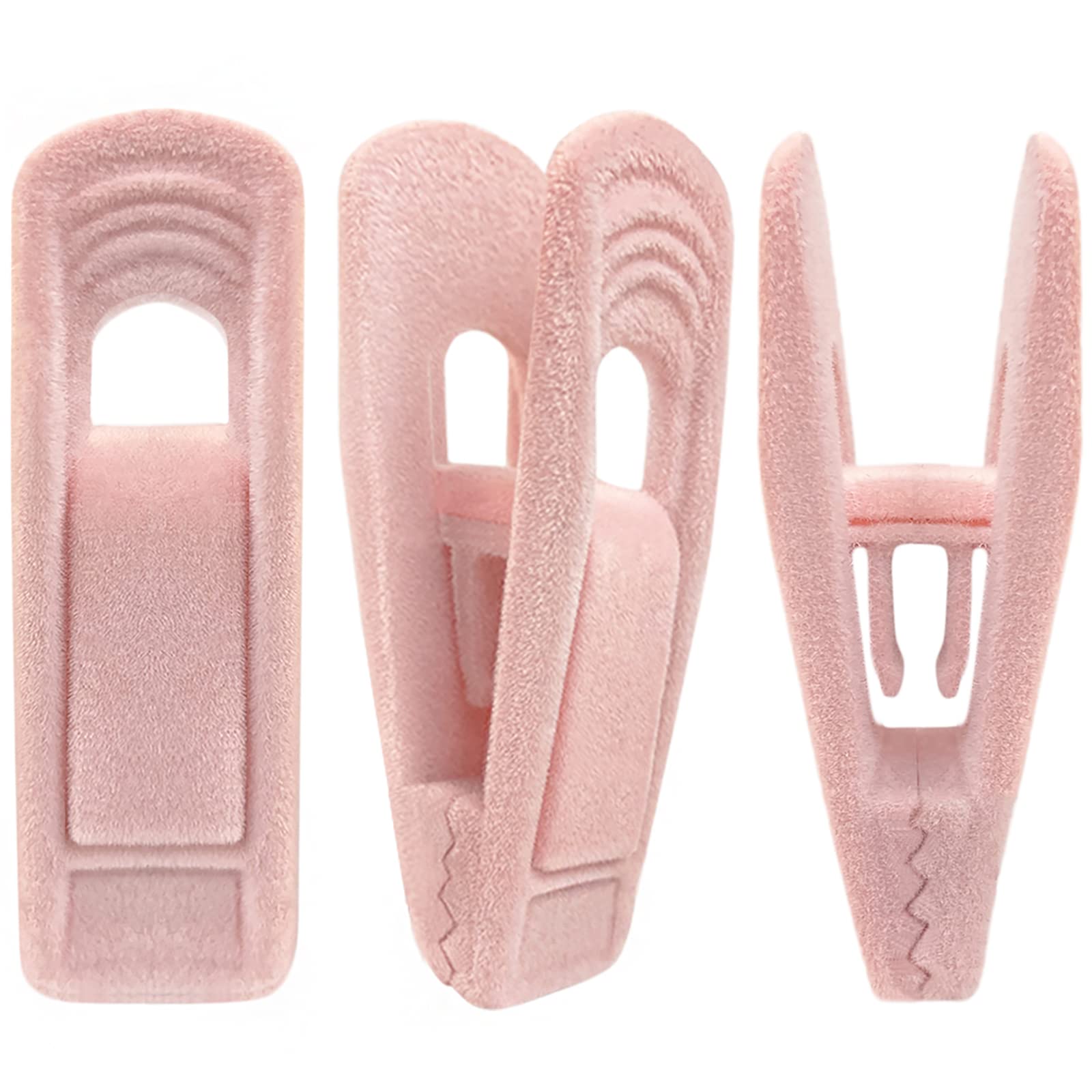 Light Pink Velvet Hangers Clips 20 PCS