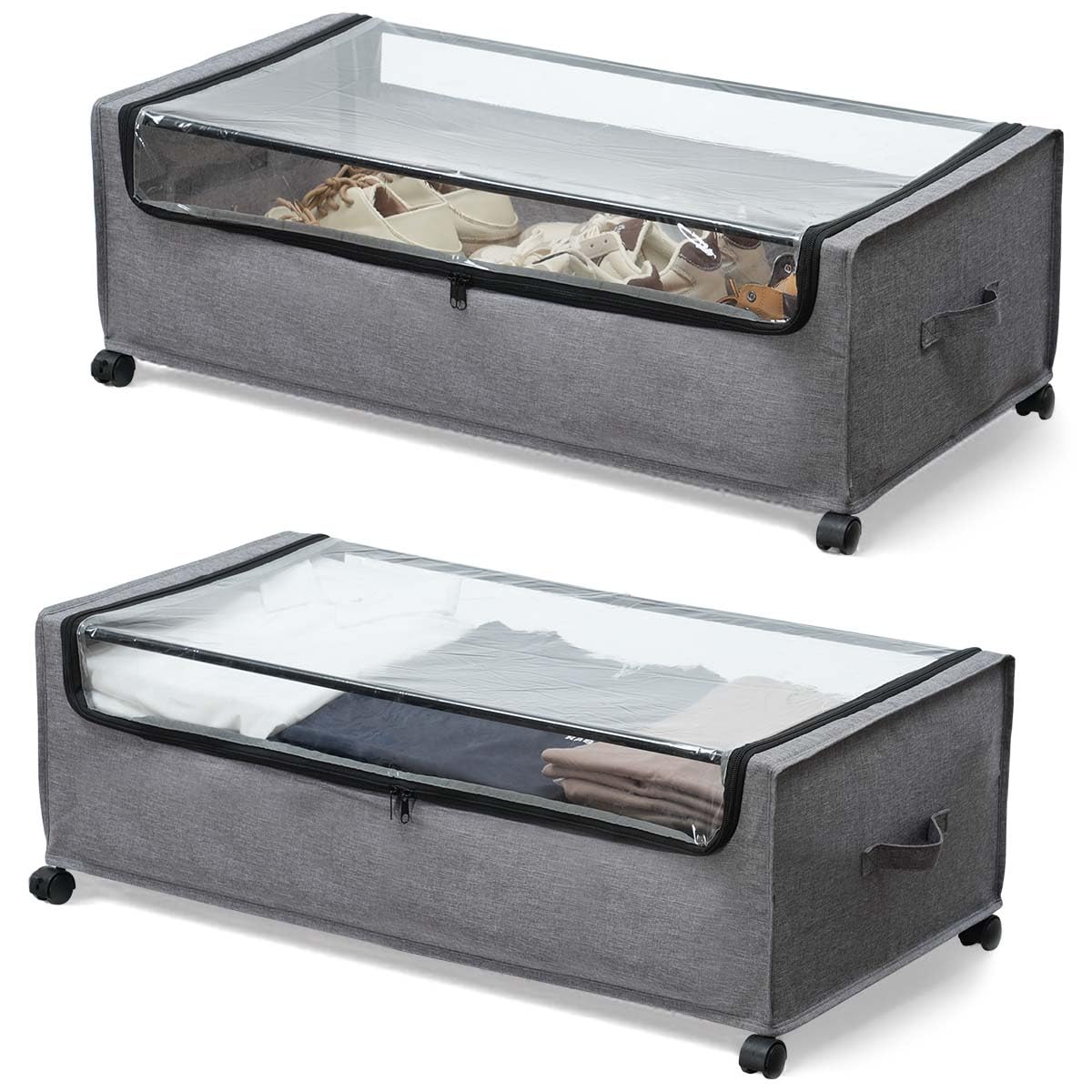 Under Bed Storage with Wheels High Size for Shoe Clothing Storage