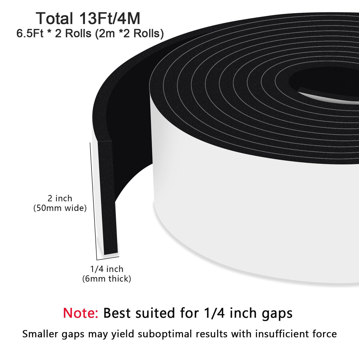 Extra Wide Foam Strip for Door & Windows (13 Foot)