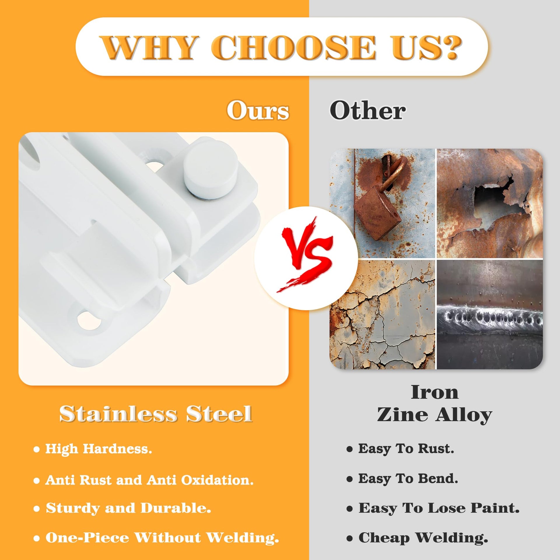 White Flip Latch Gate Latch
