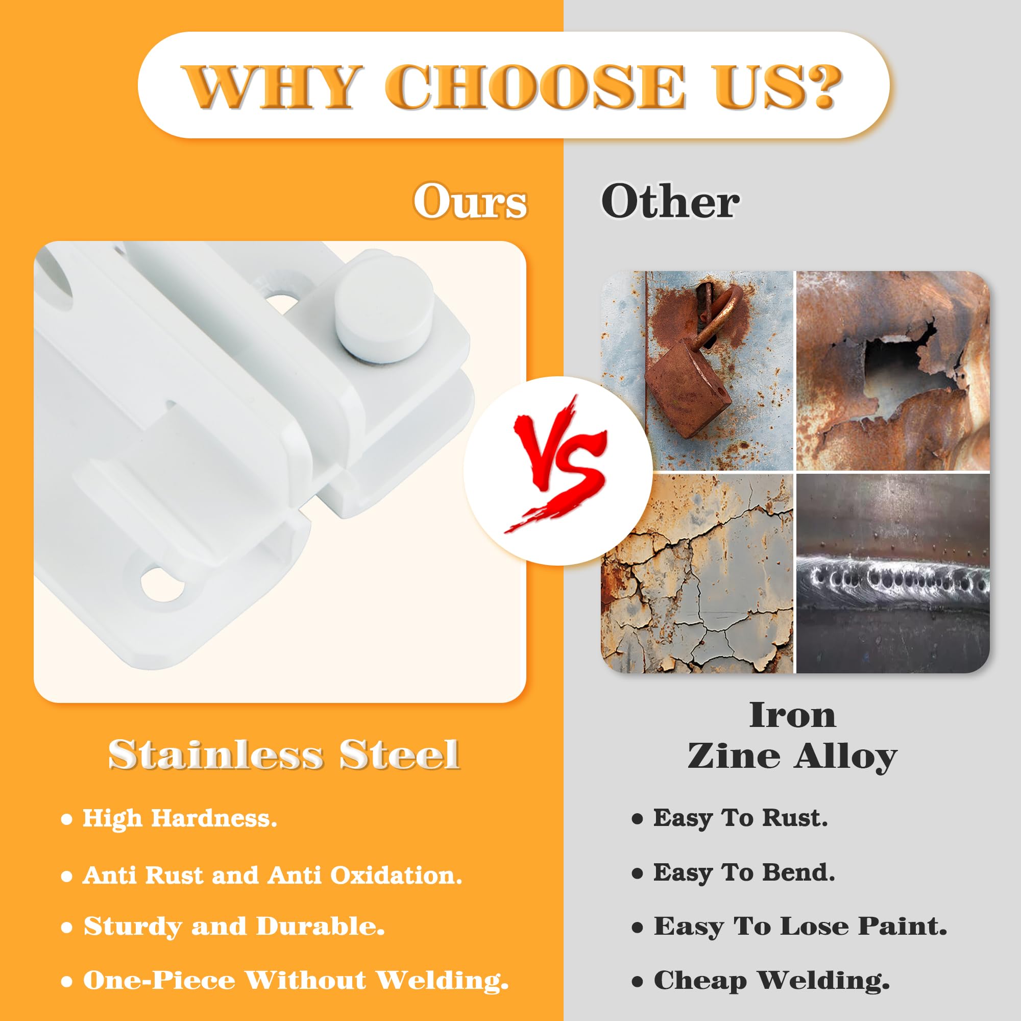White Flip Latch Gate Latch